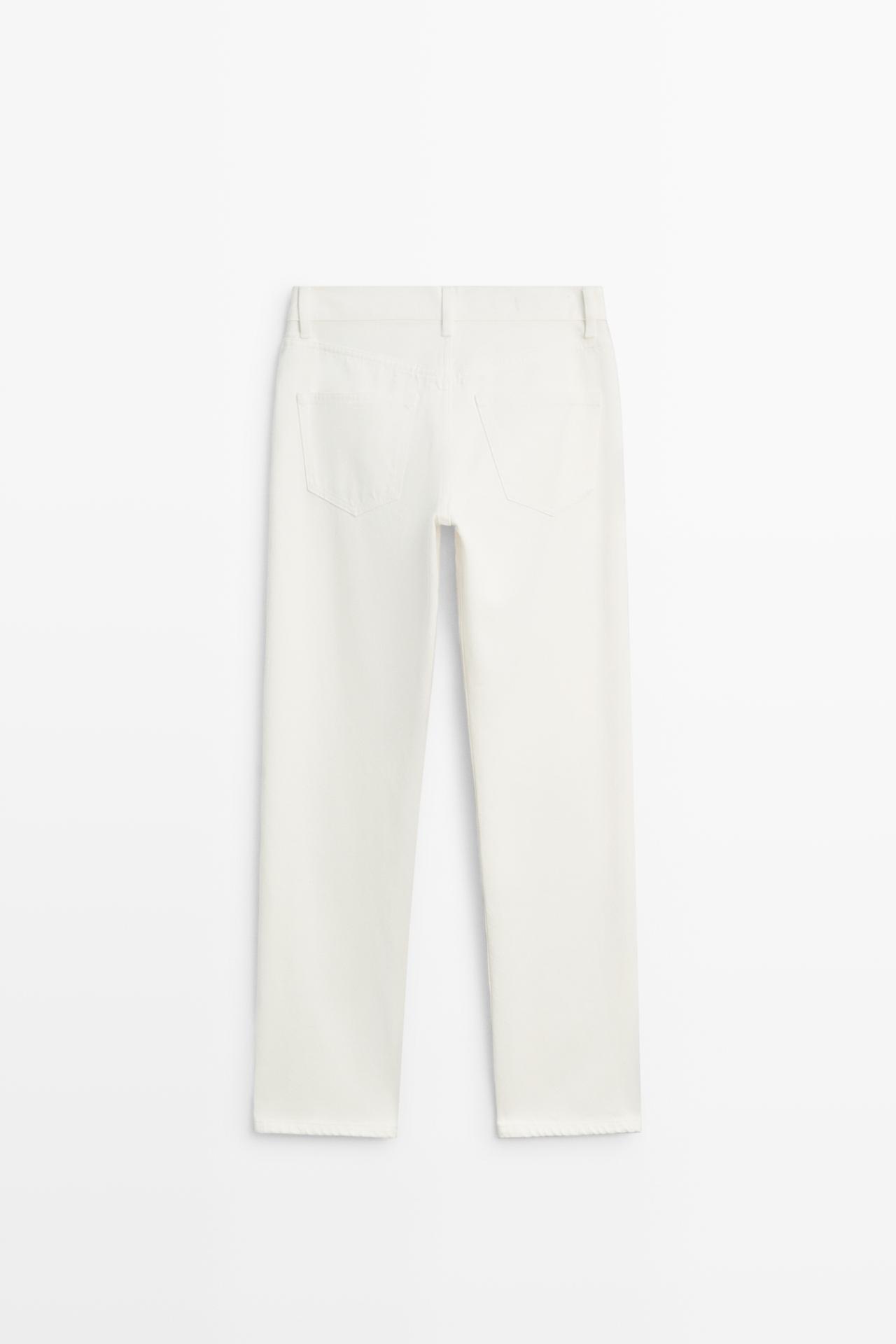 Mid-waist straight-leg jeans — Off white