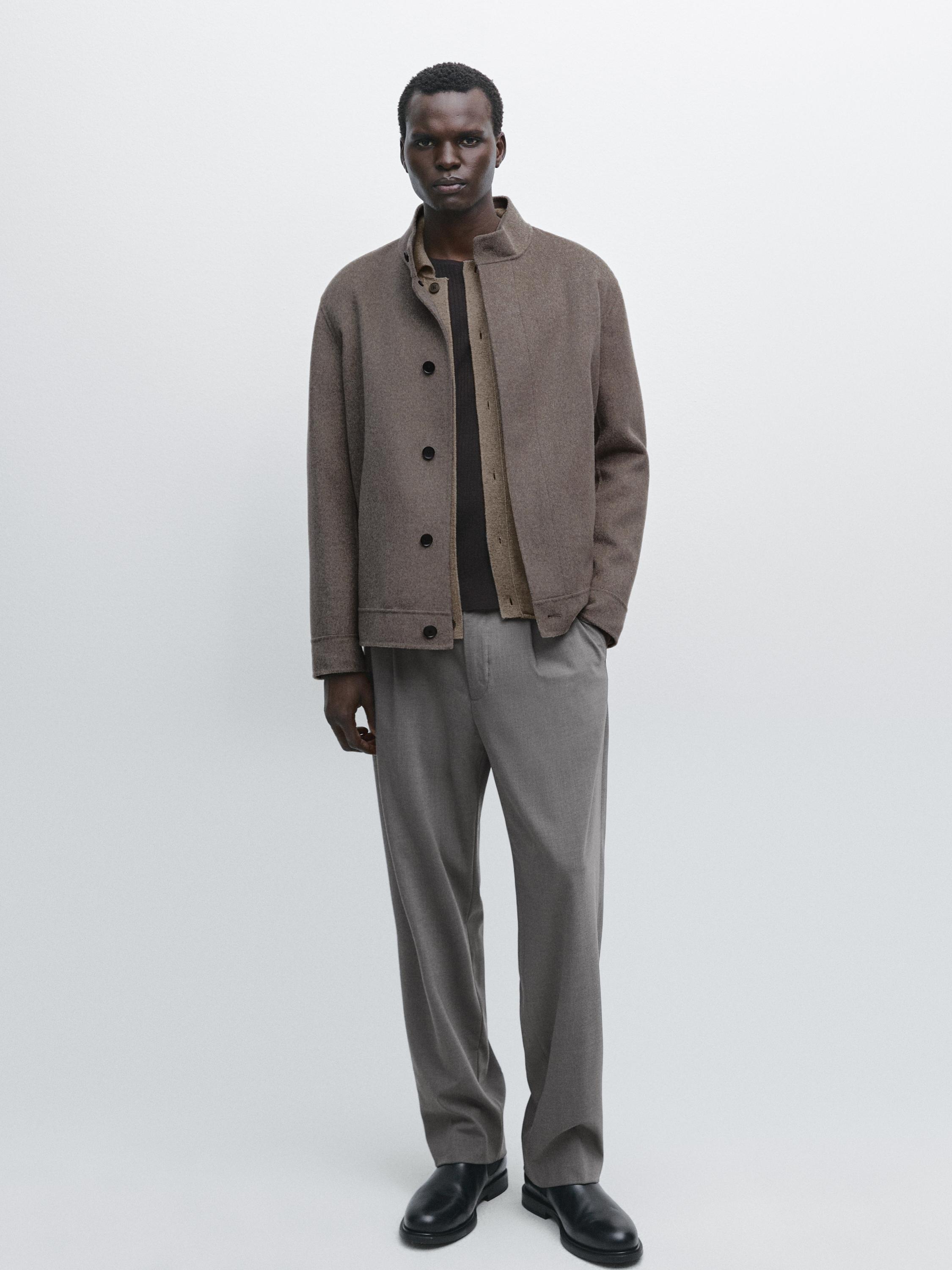 Blouson en laine mélangée
