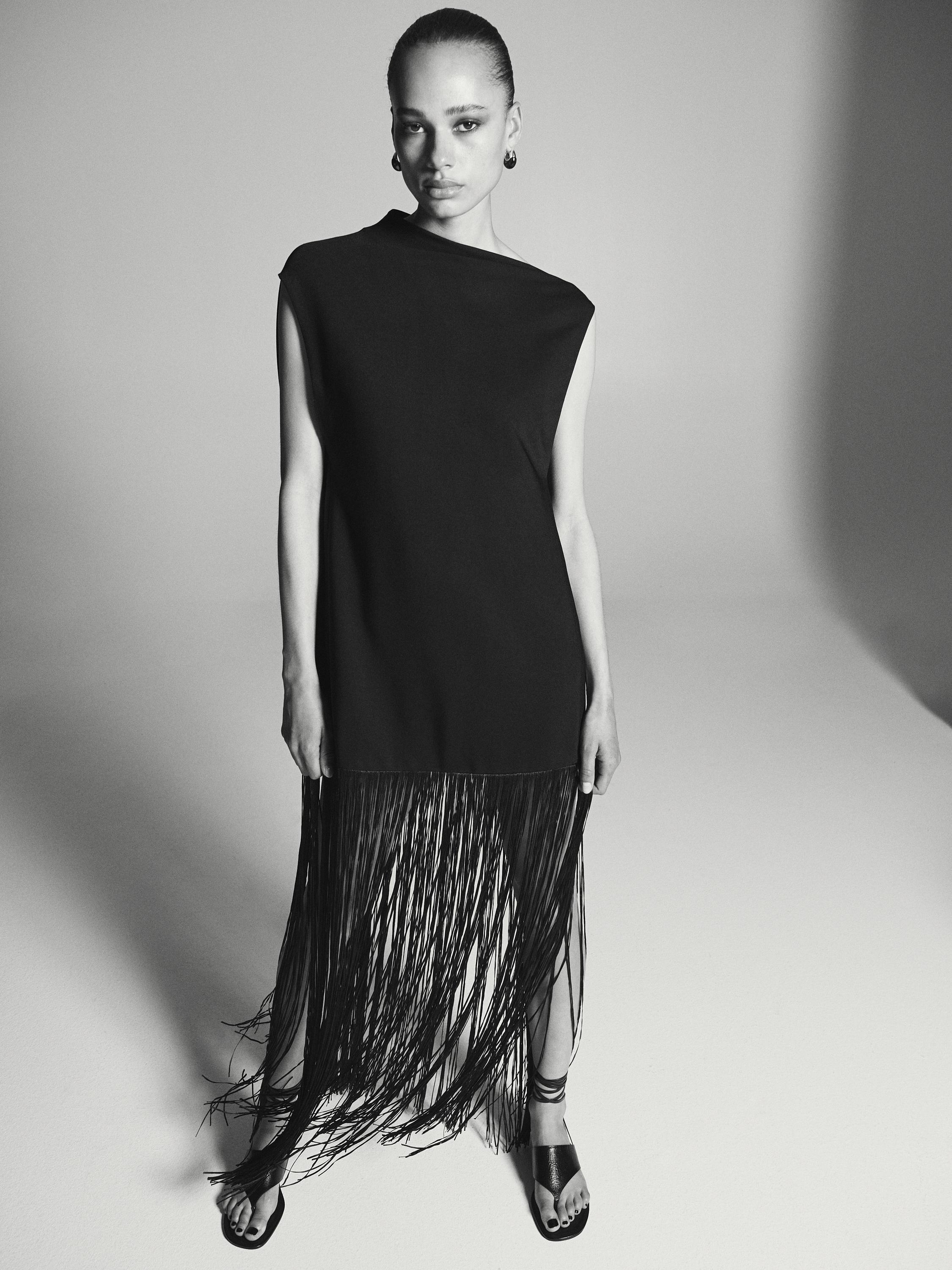Long dress with fringe detail - STUDIO