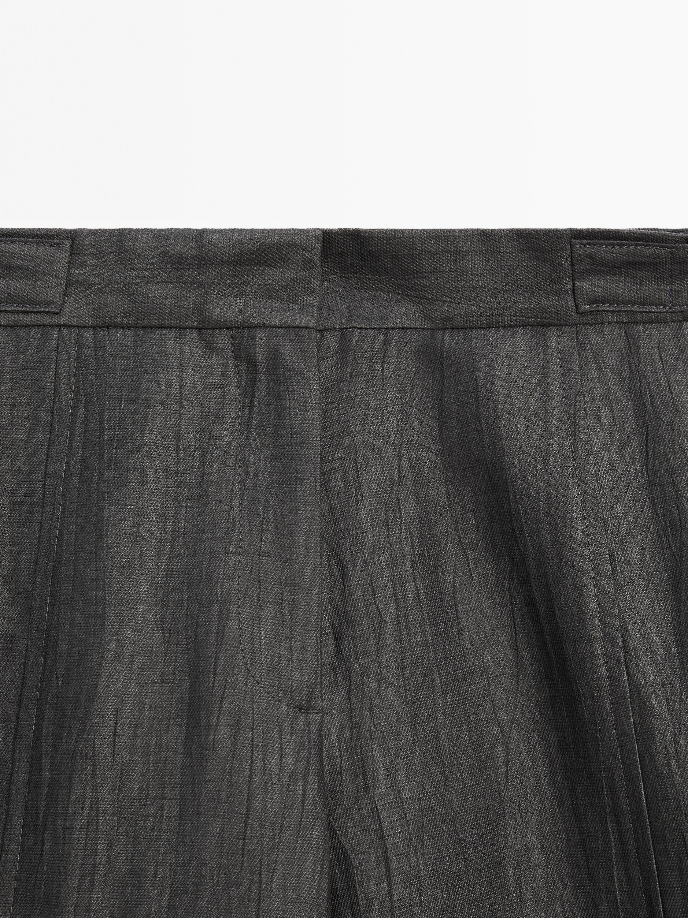 Pantalón traje fluido mezcla lino