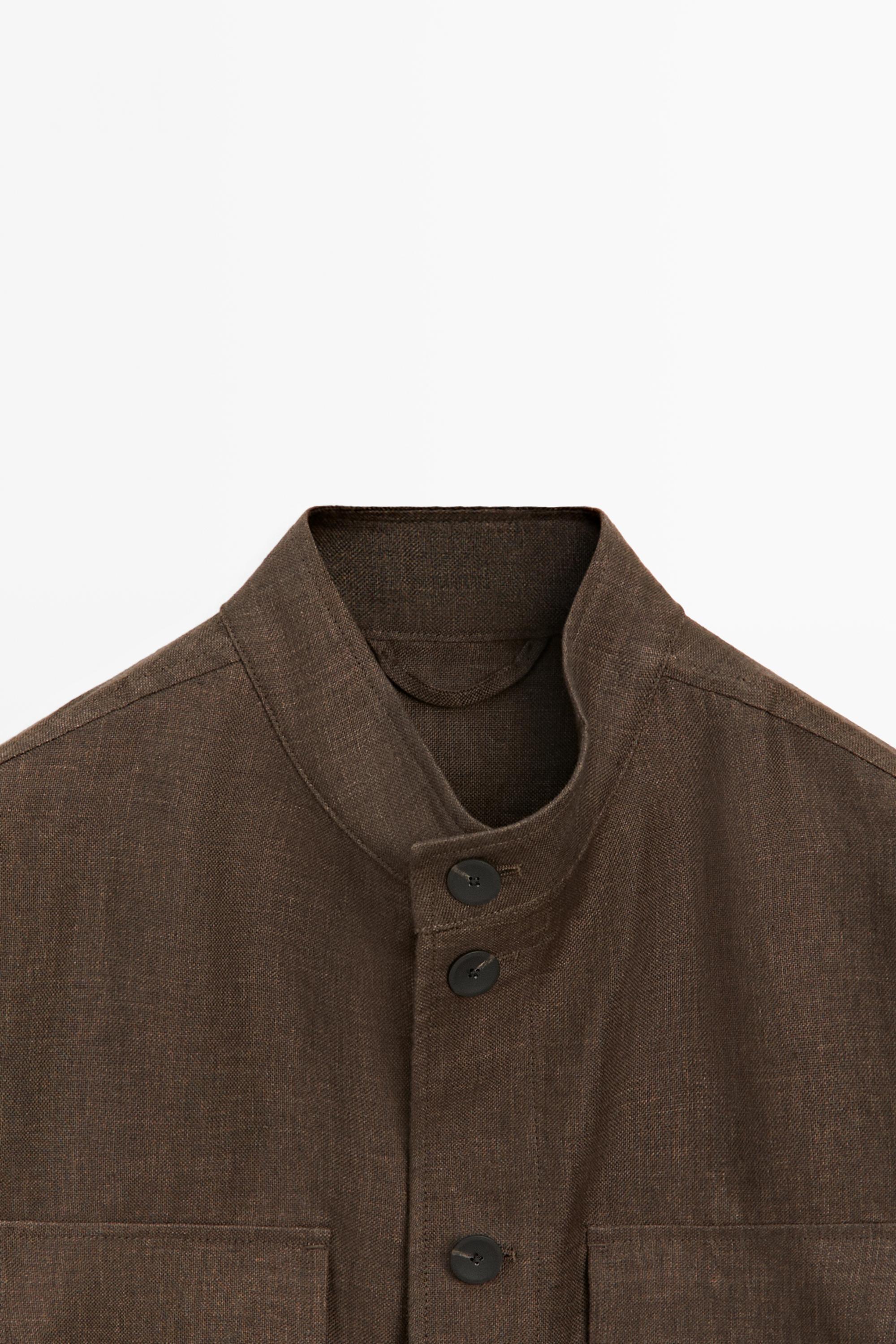 Total look faded linen overshirt — OCHRE