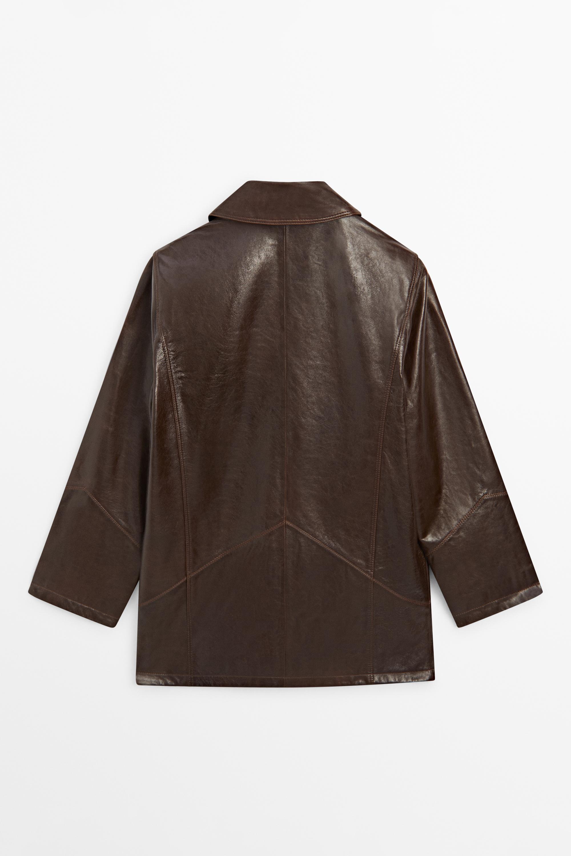 Nappa leather jacket — BROWN