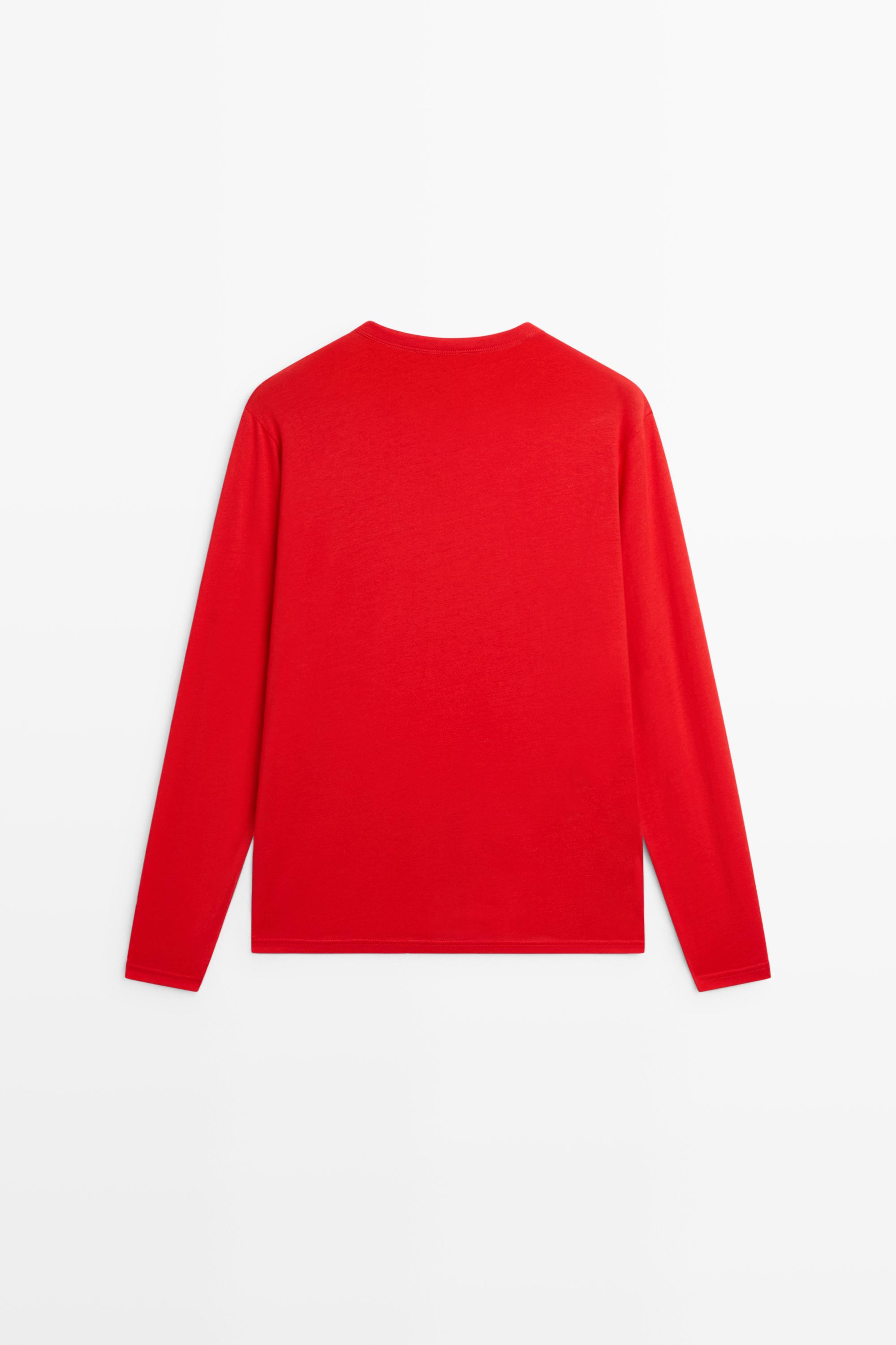100% cotton long sleeve T-shirt — DARK PINK