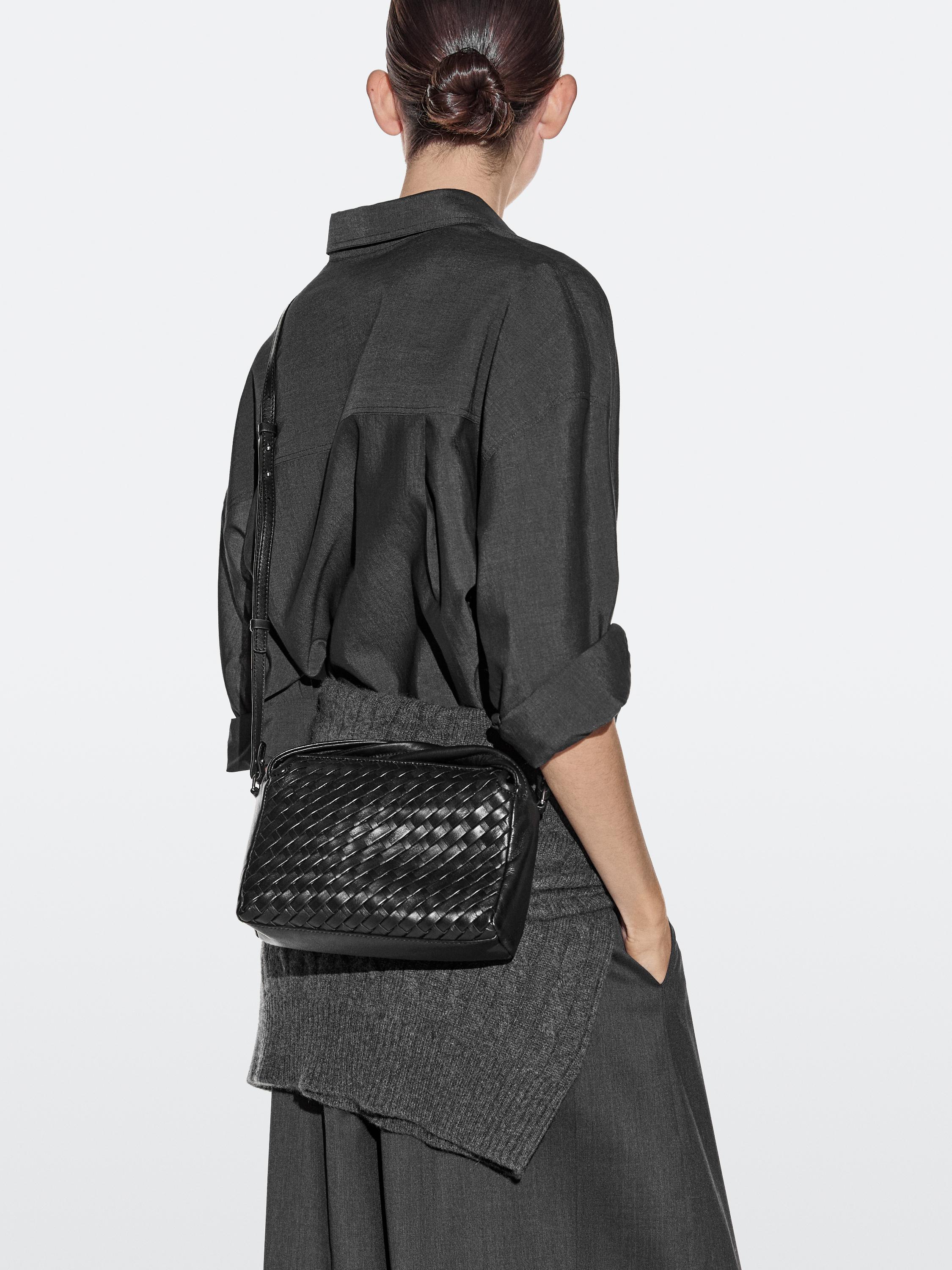 Nappa leather braided mini bag · Black, Burgundy · Bagsâ Andâ