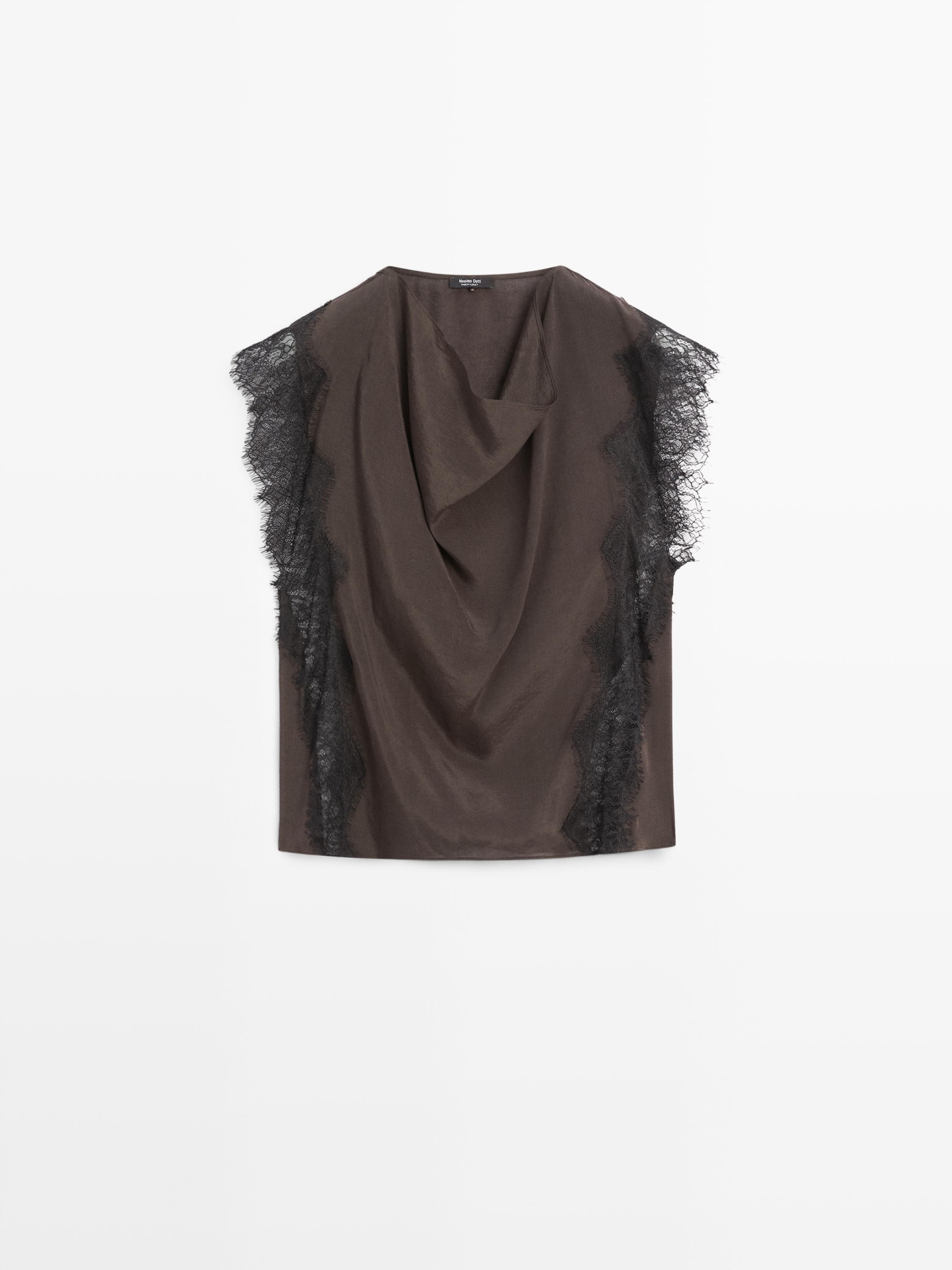 Top lencero asimétrico detalle encaje