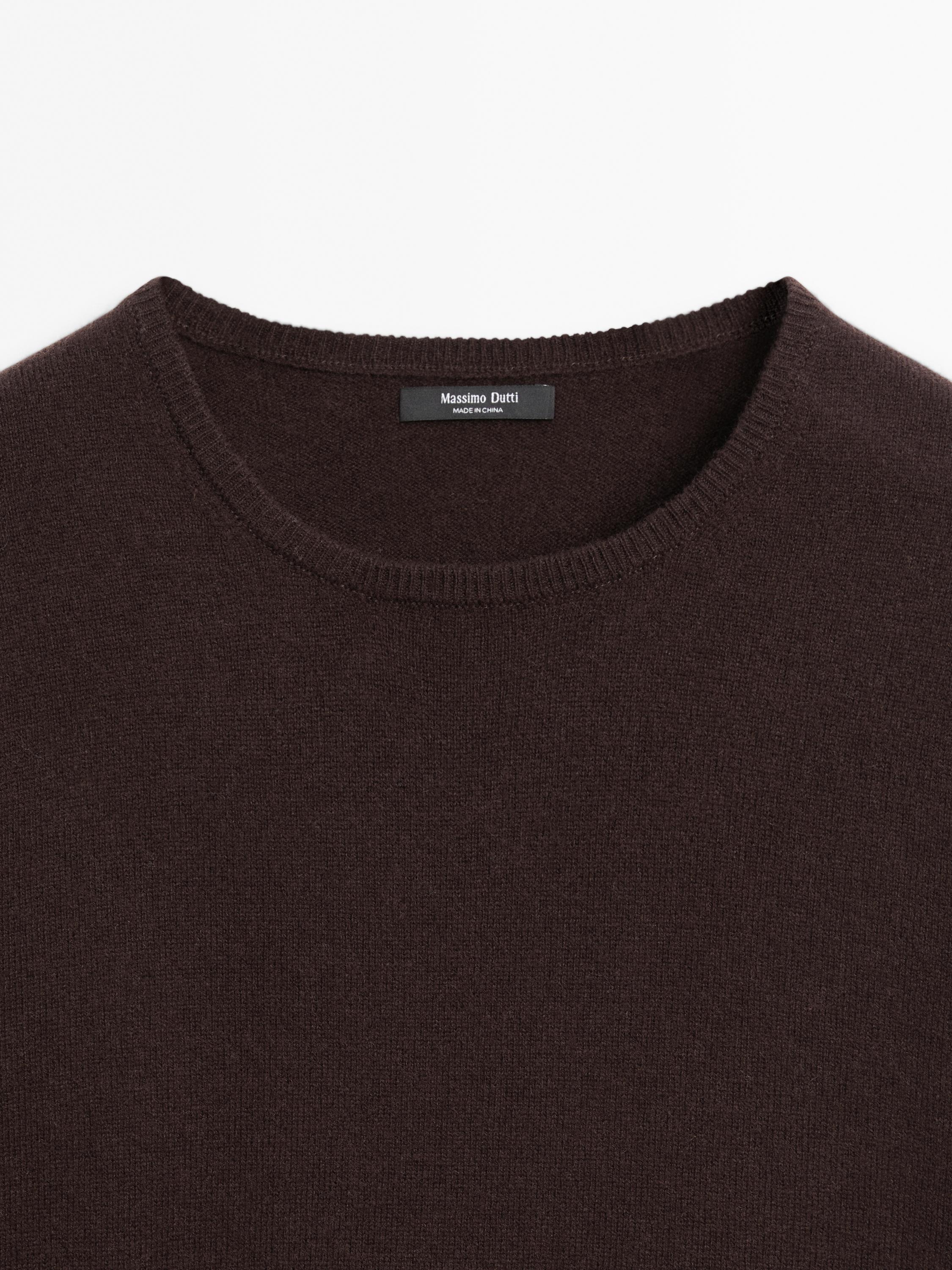 Short sleeve wool blend sweater