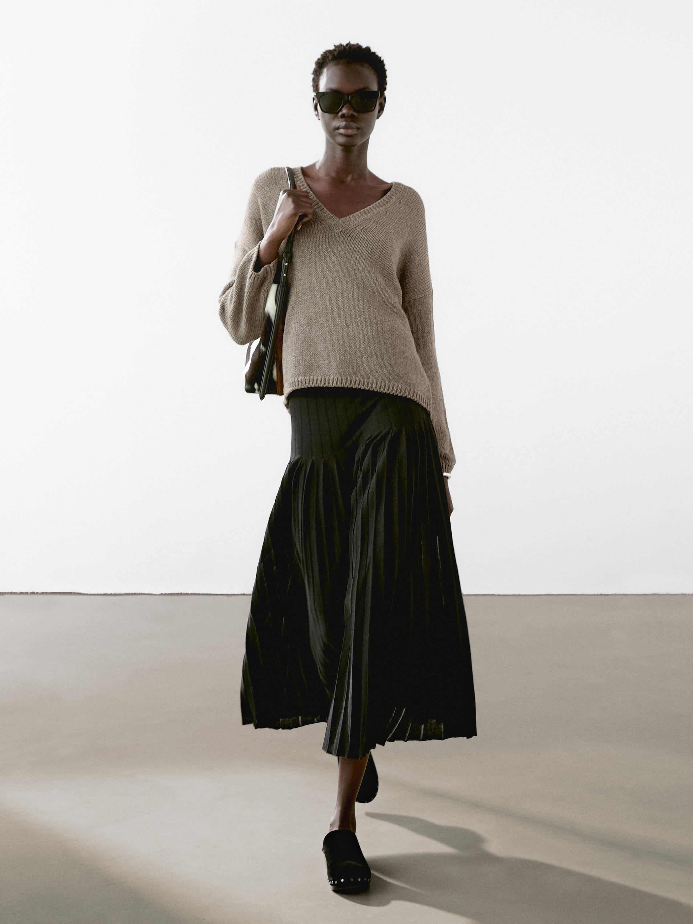 Jersey punto cuello pico