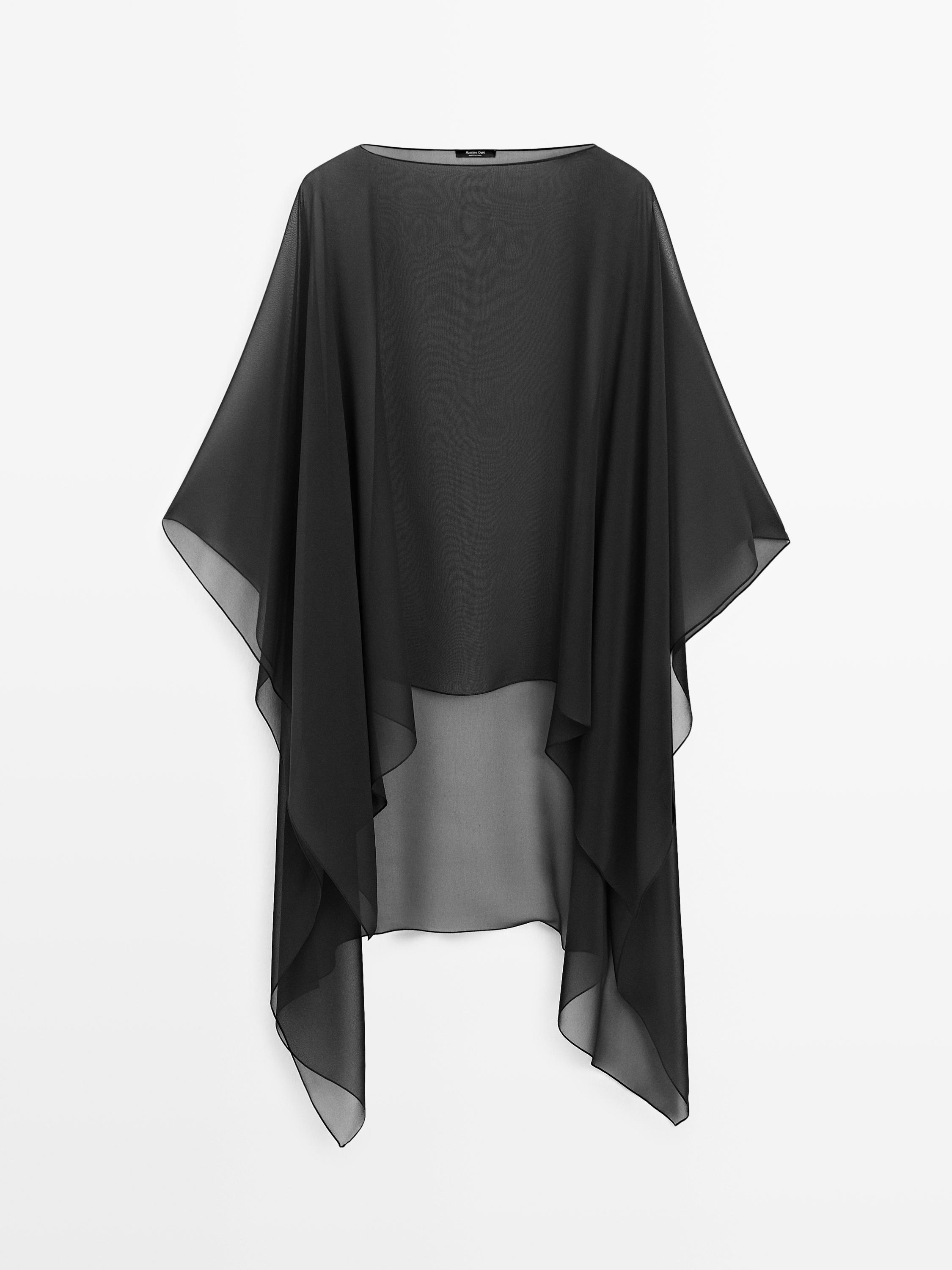 Flowing 100% mulberry silk cape