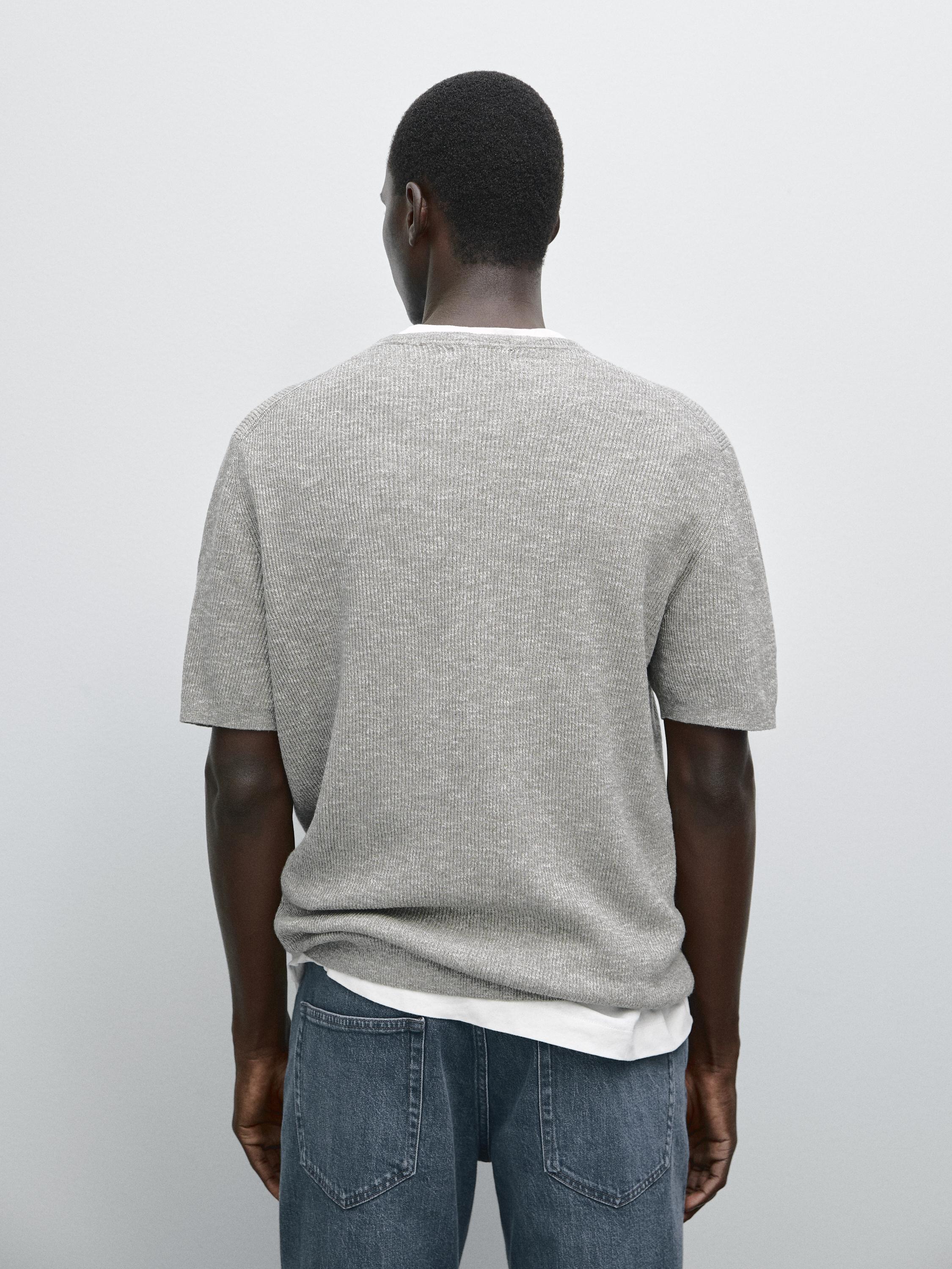 Short sleeve mouliné knit T-shirt