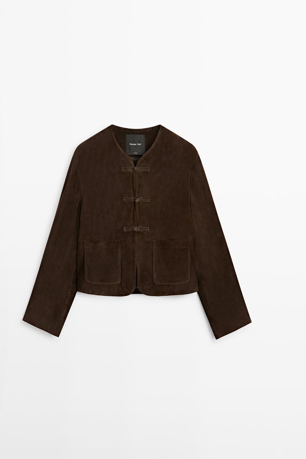 Massimo Dutti - Dame - Kort Jakke I Ruskind - Brun - L