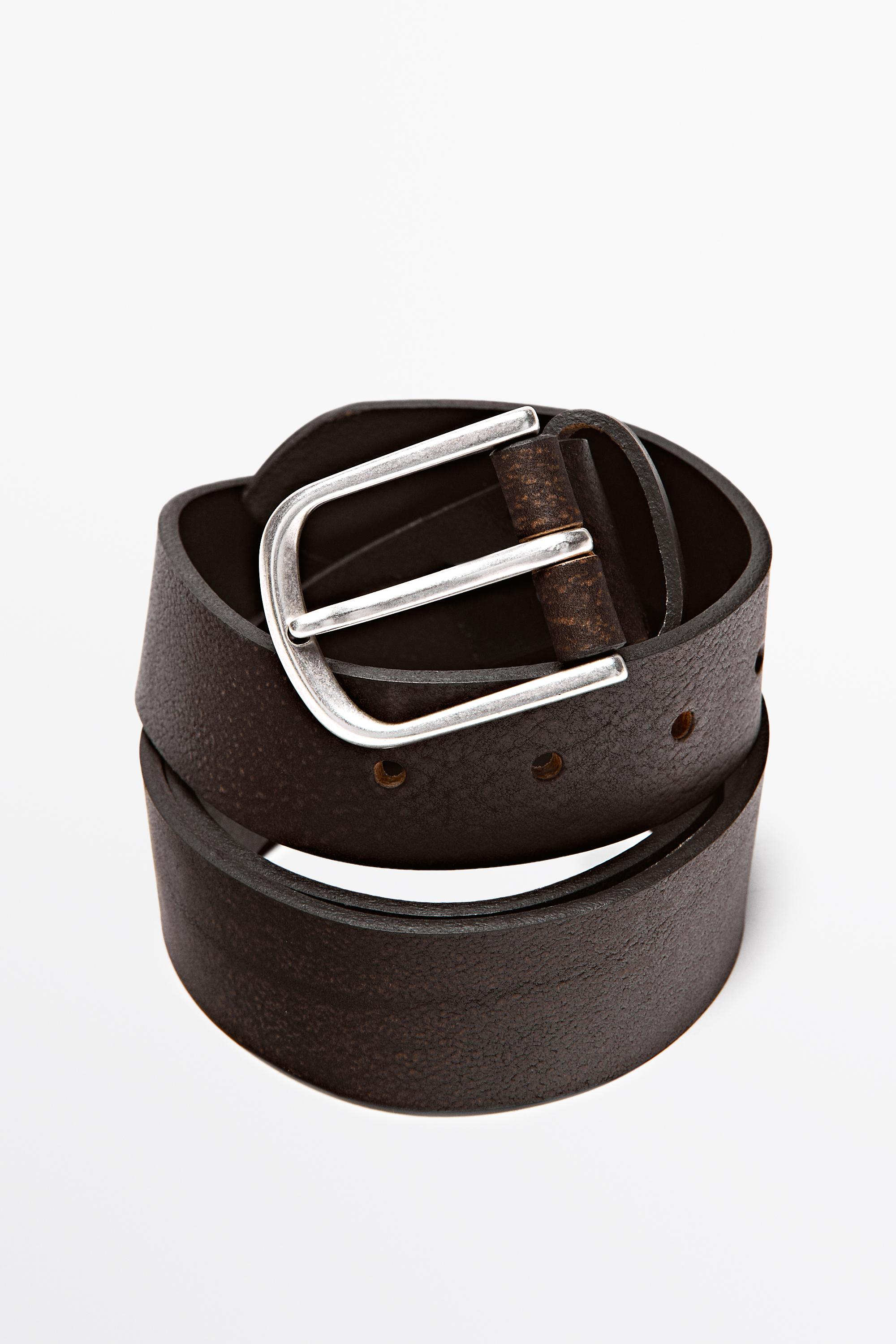 Distressed nappa leather belt - thumbnail 4