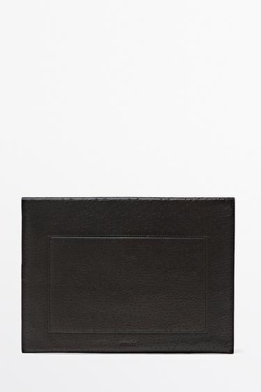 Textured laptop sleeve — BROWN 2