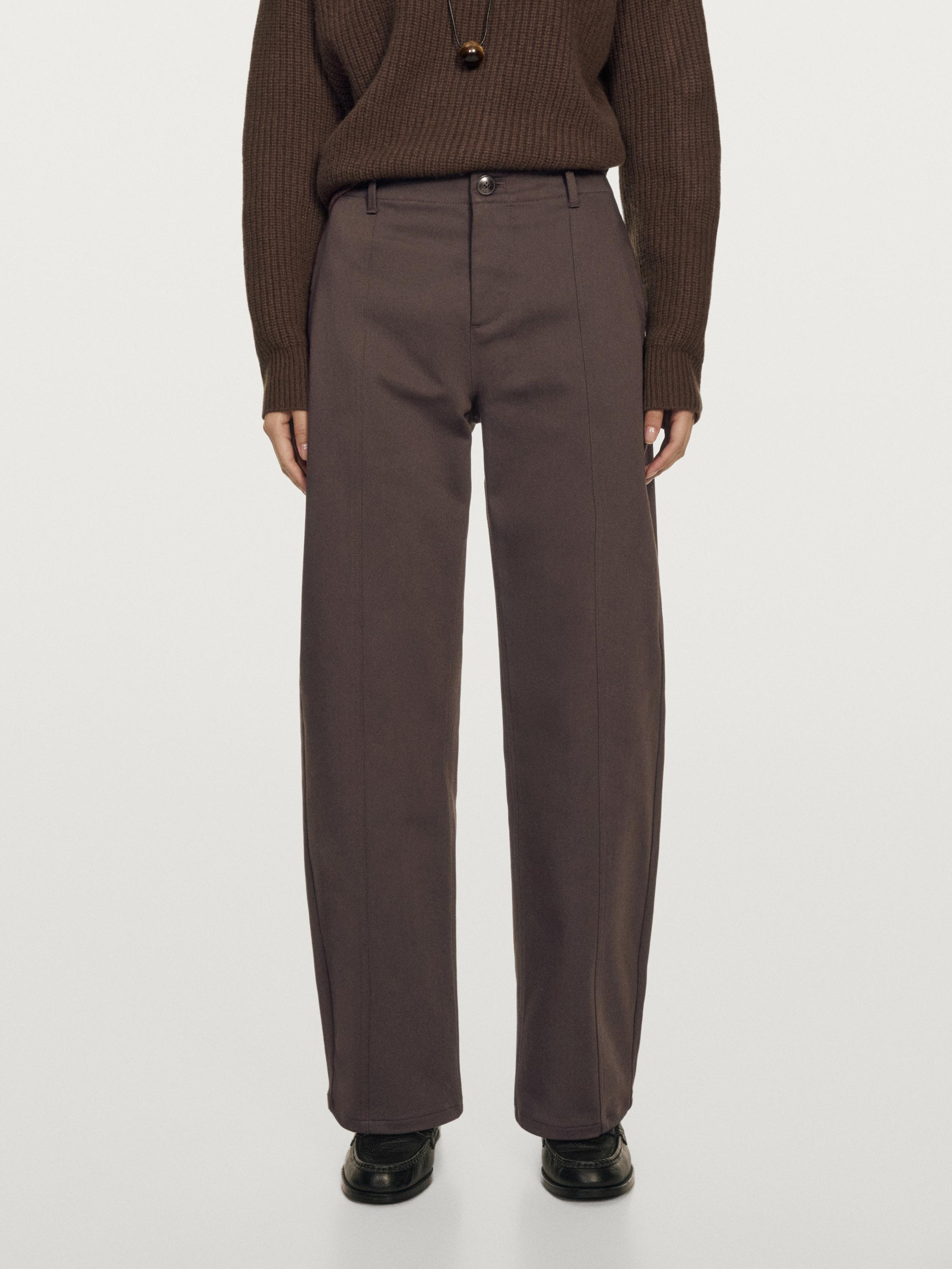 Mid-rise carrot fit trousers