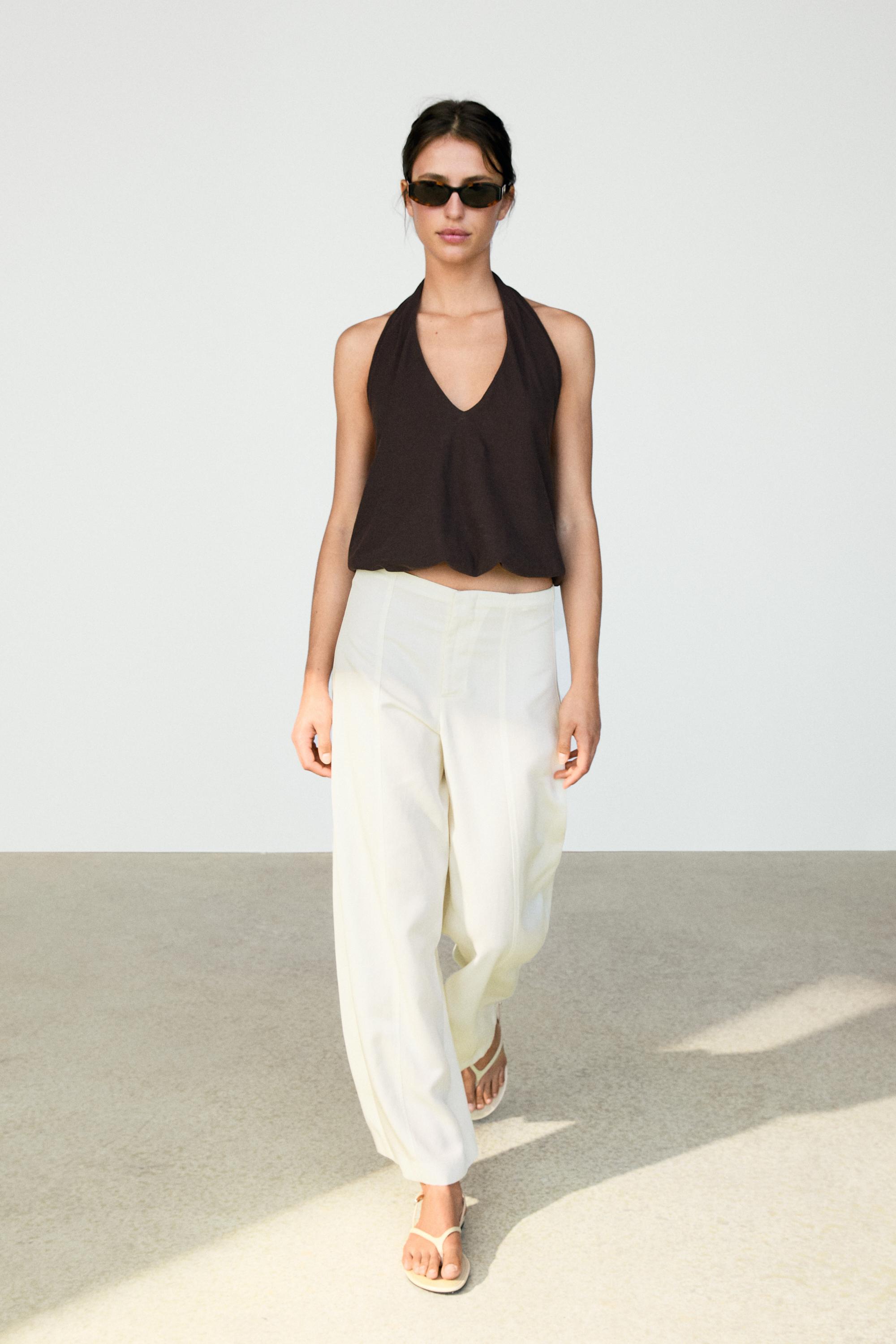 Flowing barrel fit trousers — OFF WHITE