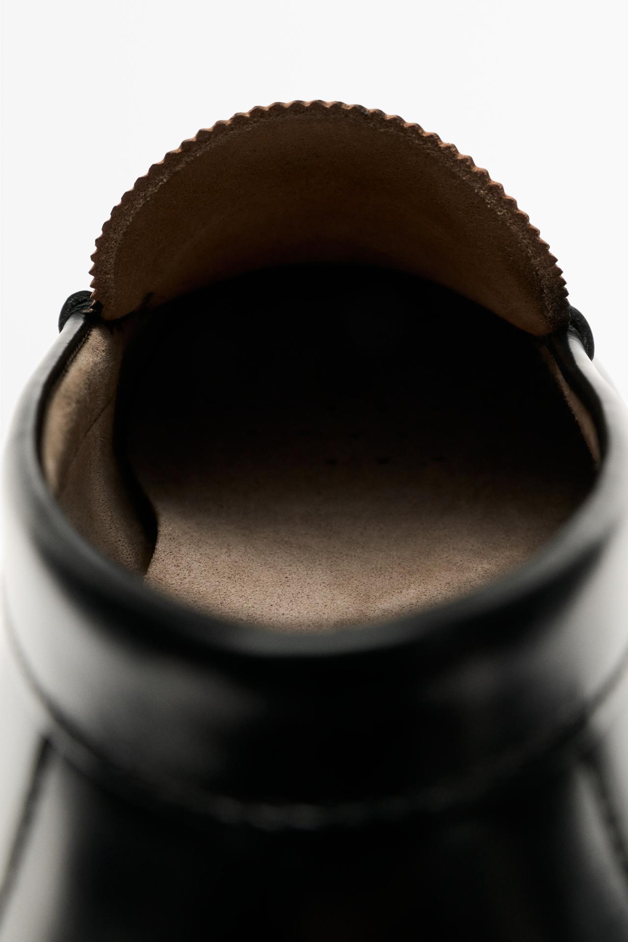 Leather penny loafer — BLACK
