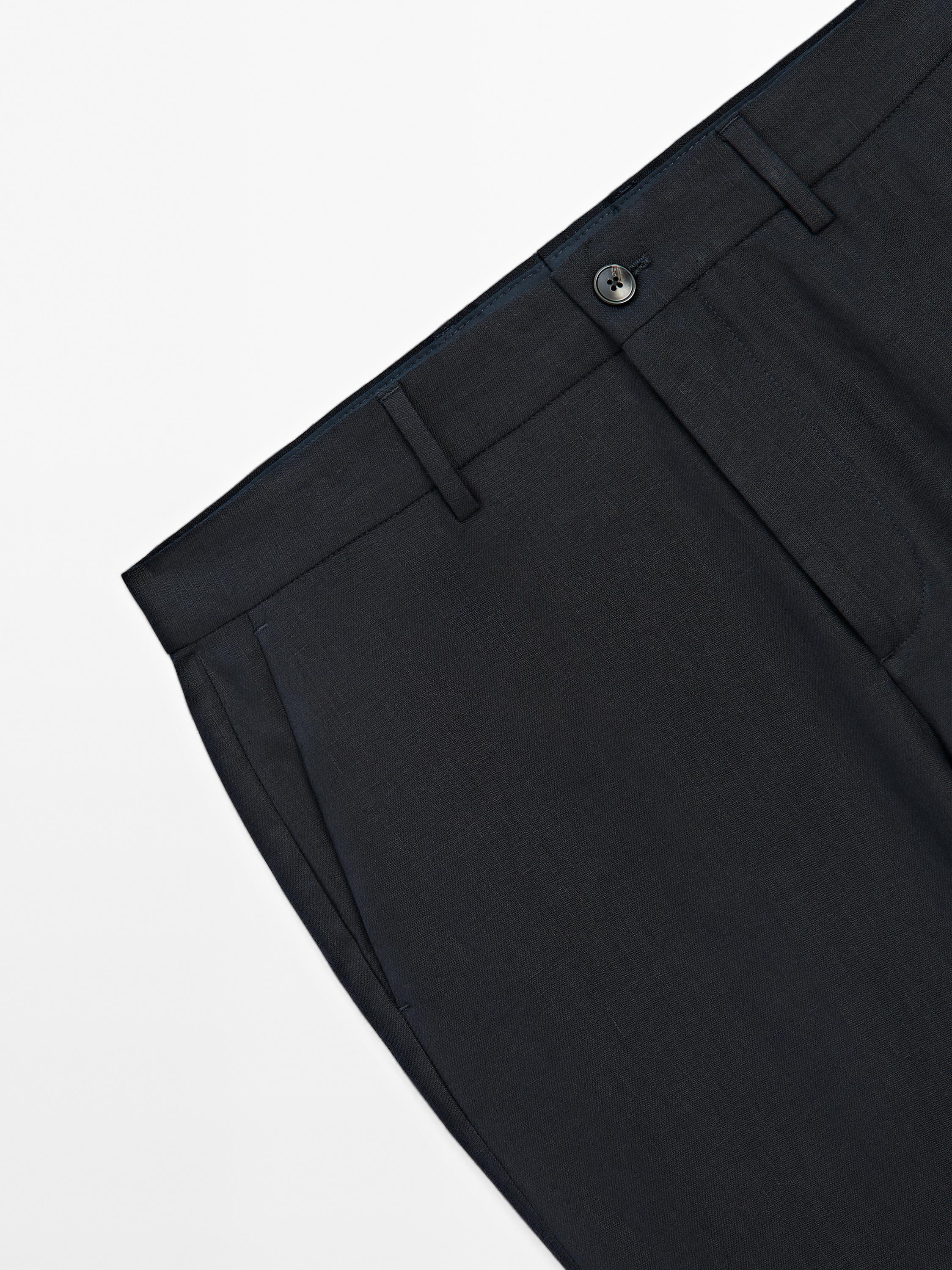 100% linen suit trousers