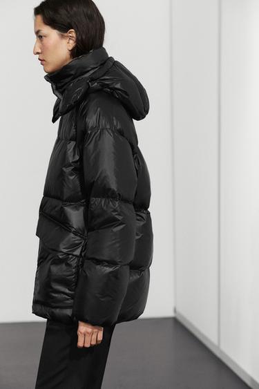 Down jacket with contrast interior — BLACK 5