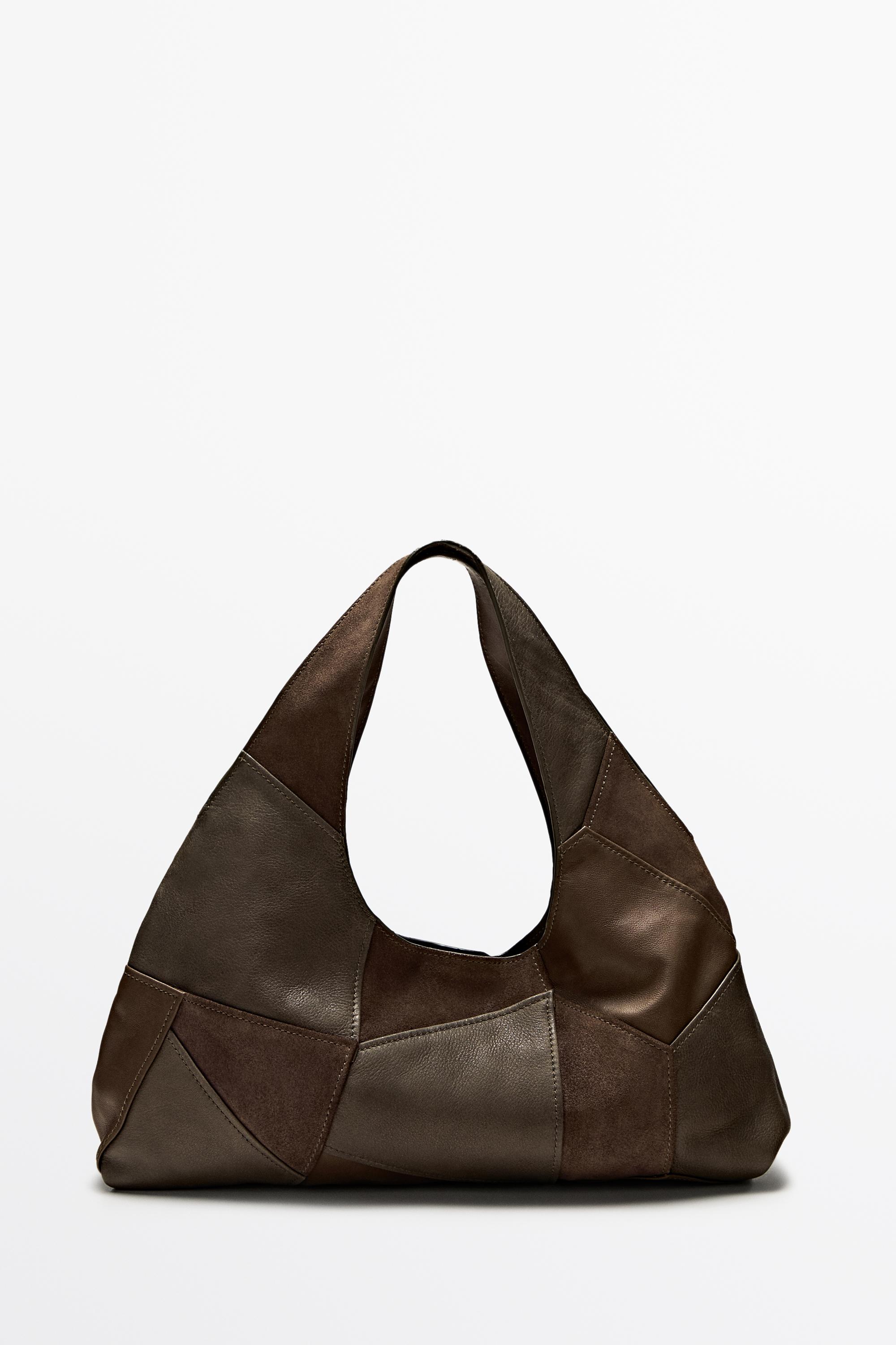 Medium patchwork suede bag