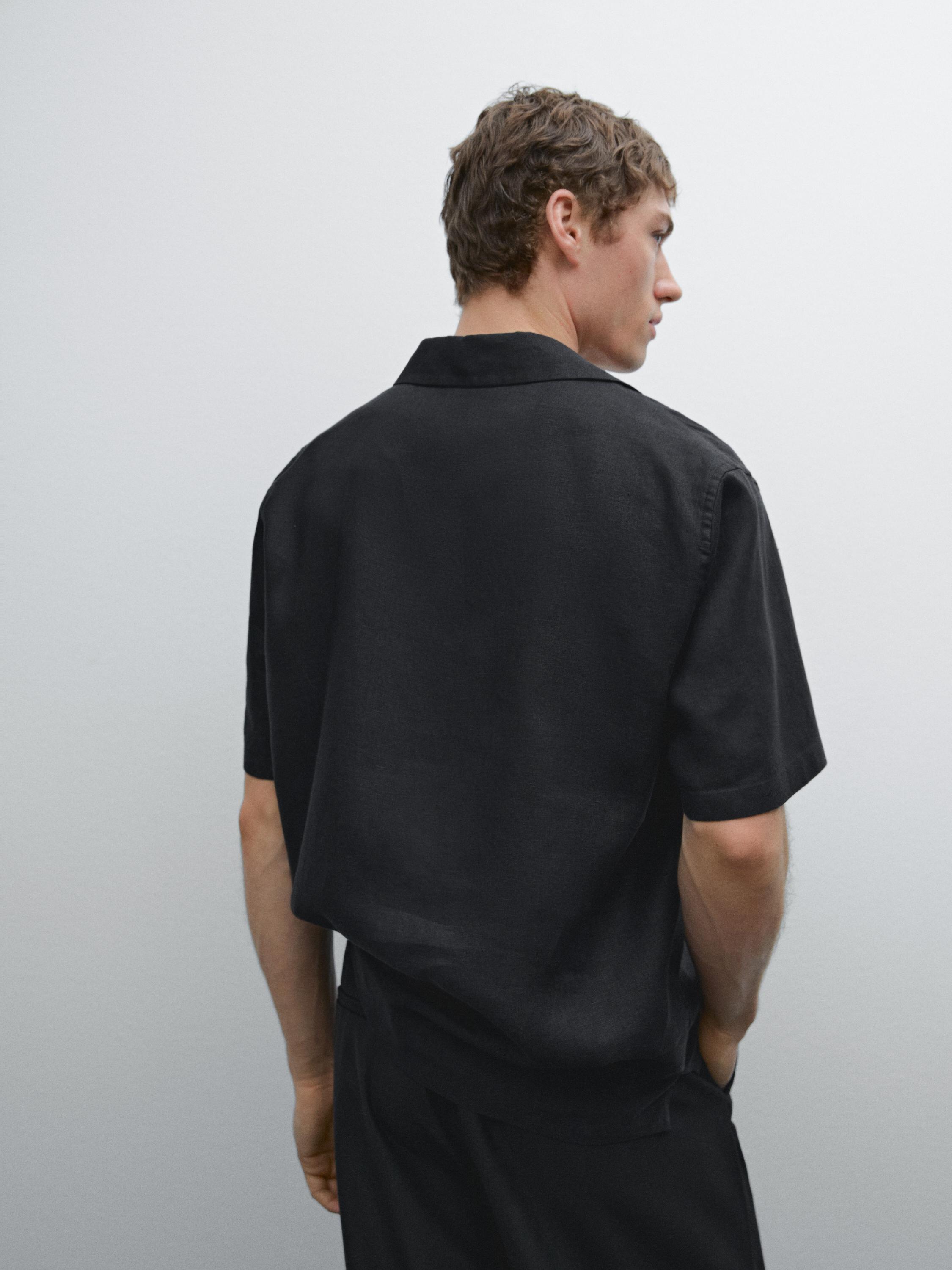 100% linen short sleeve shirt