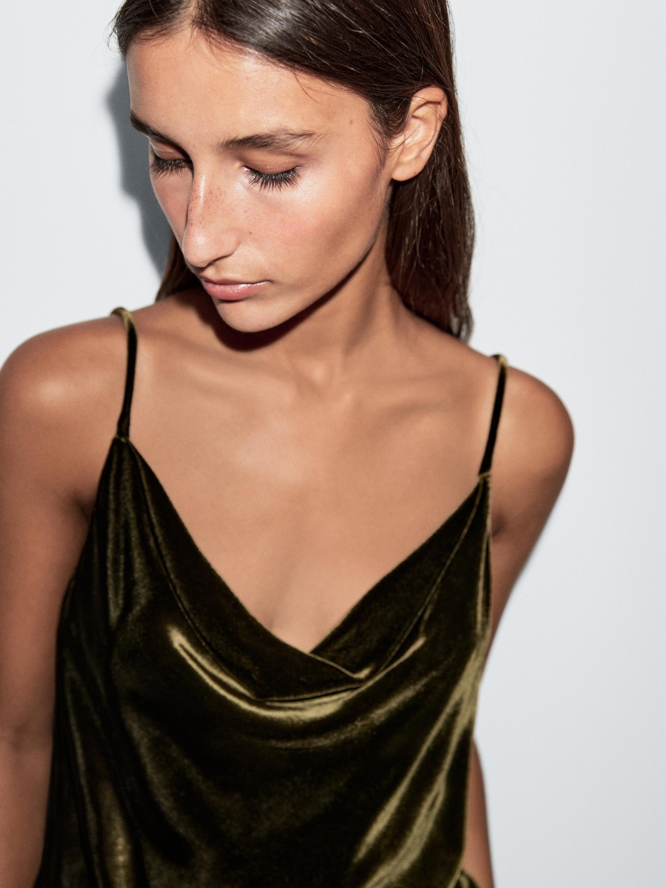 Draped velvet top