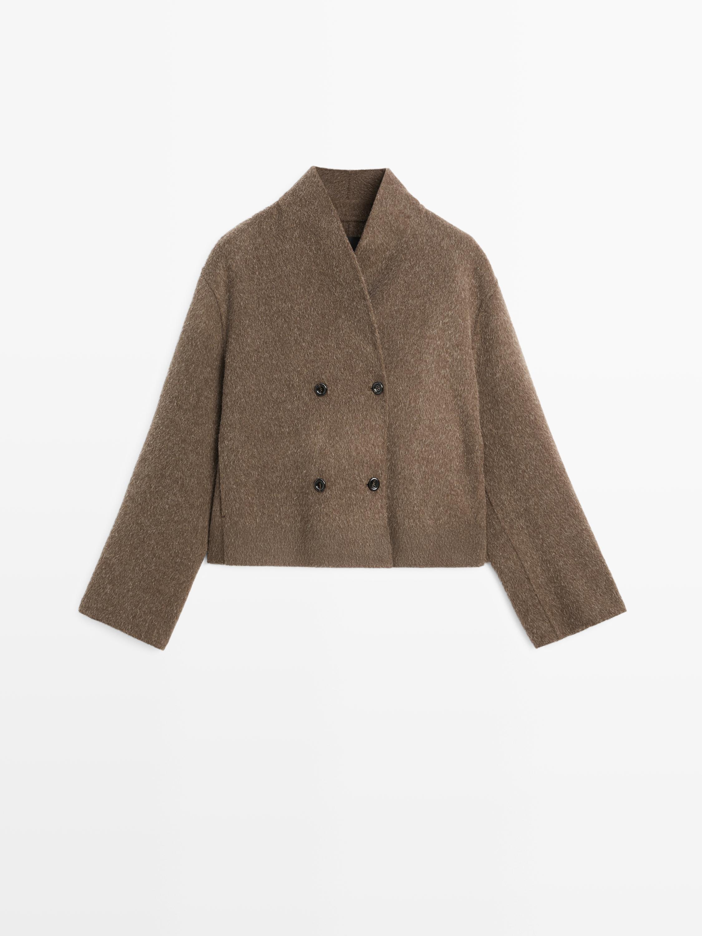 Chaqueta corta cruzada mezcla lana