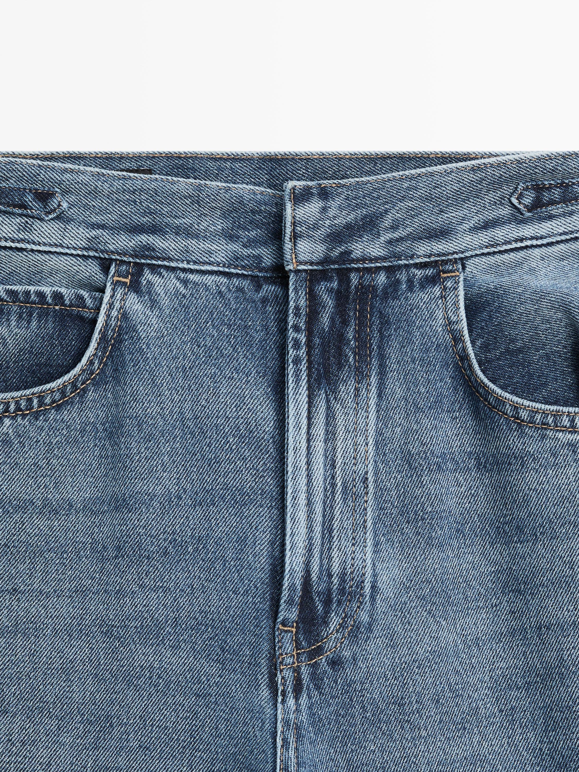 Mid-rise bell bottom jeans — MEDIUM BLUE