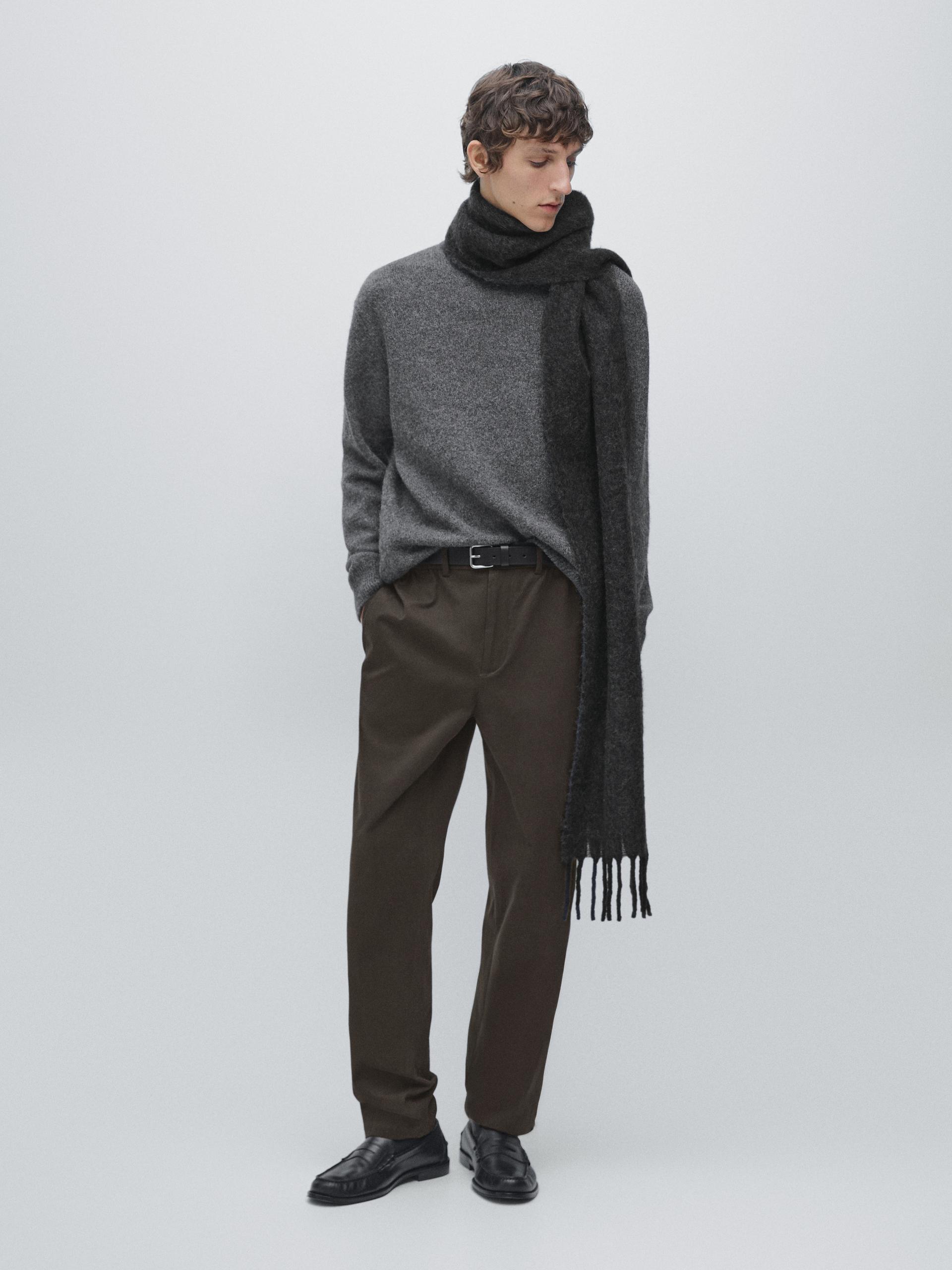 Pantaloni Jogger Fit In Misto Cotone - Marrone - S - Massimo Dutti - Maschile