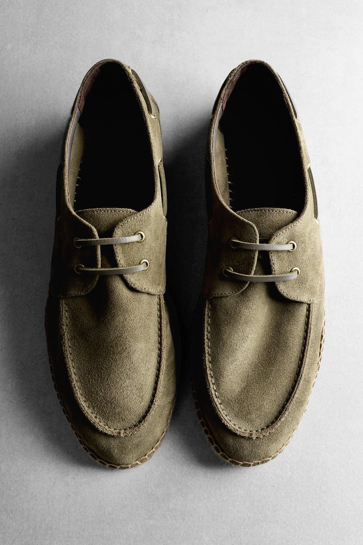 Jute sole deck shoes — GREEN