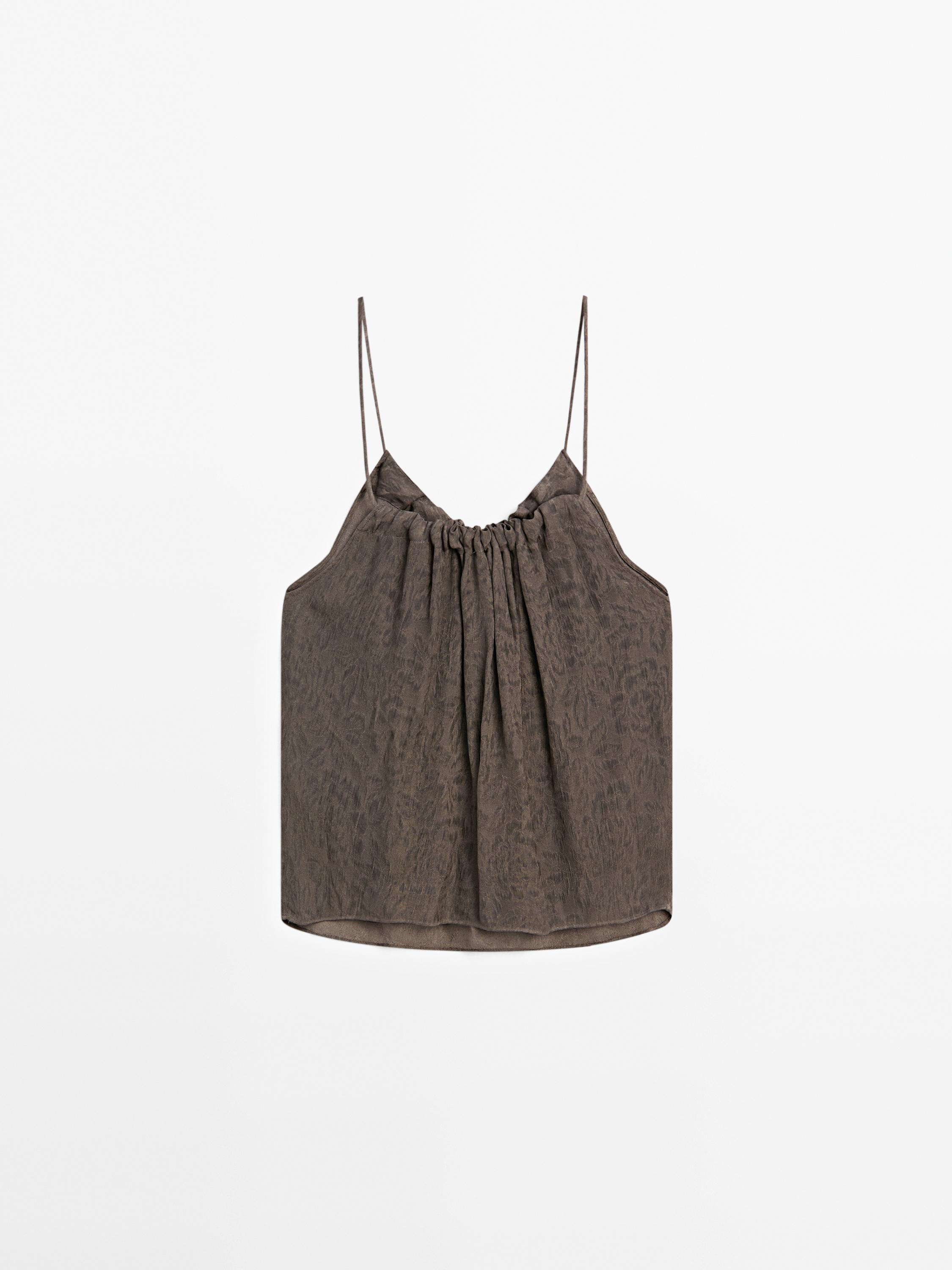 Flowing jacquard strappy top