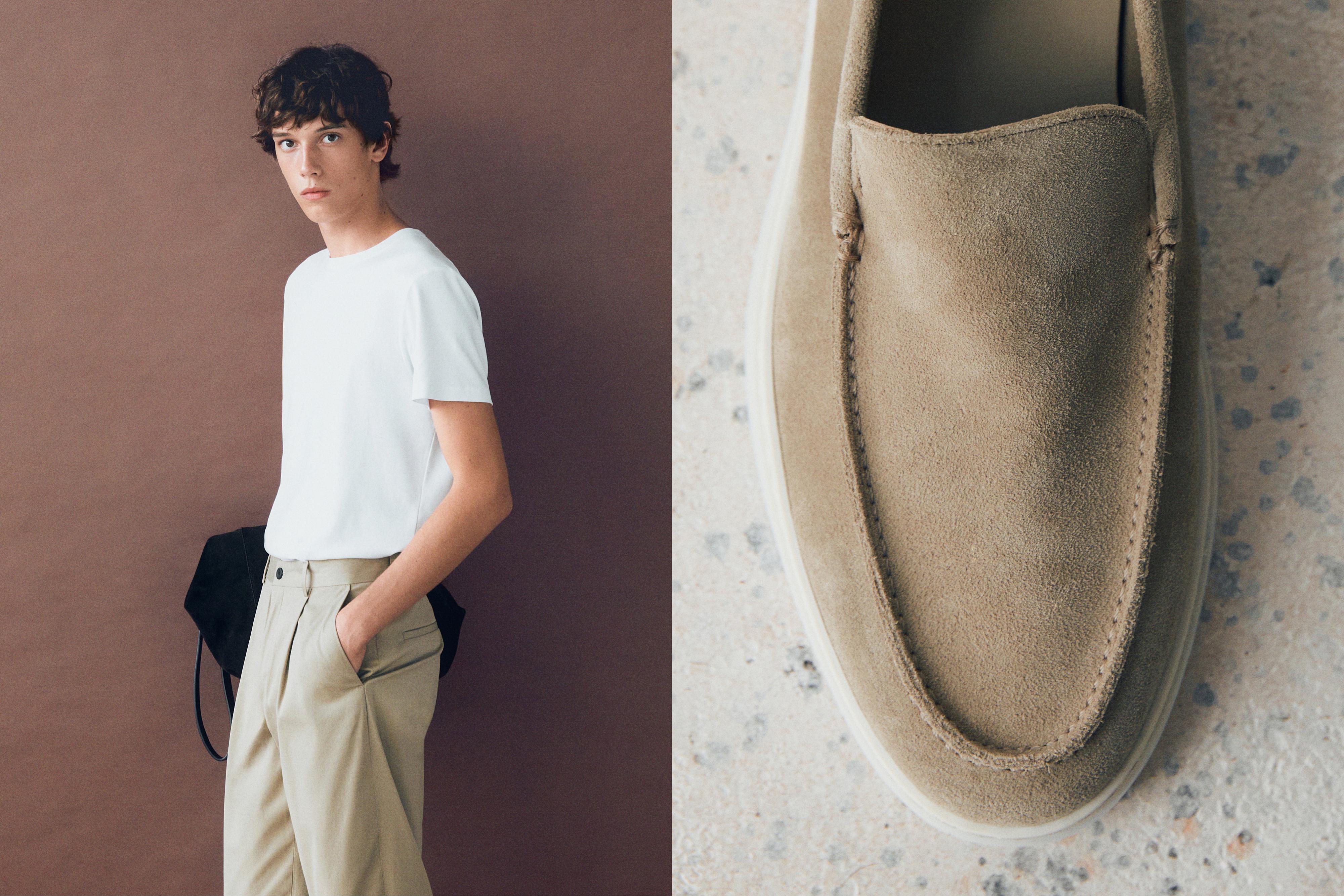 Soft split suede loafers