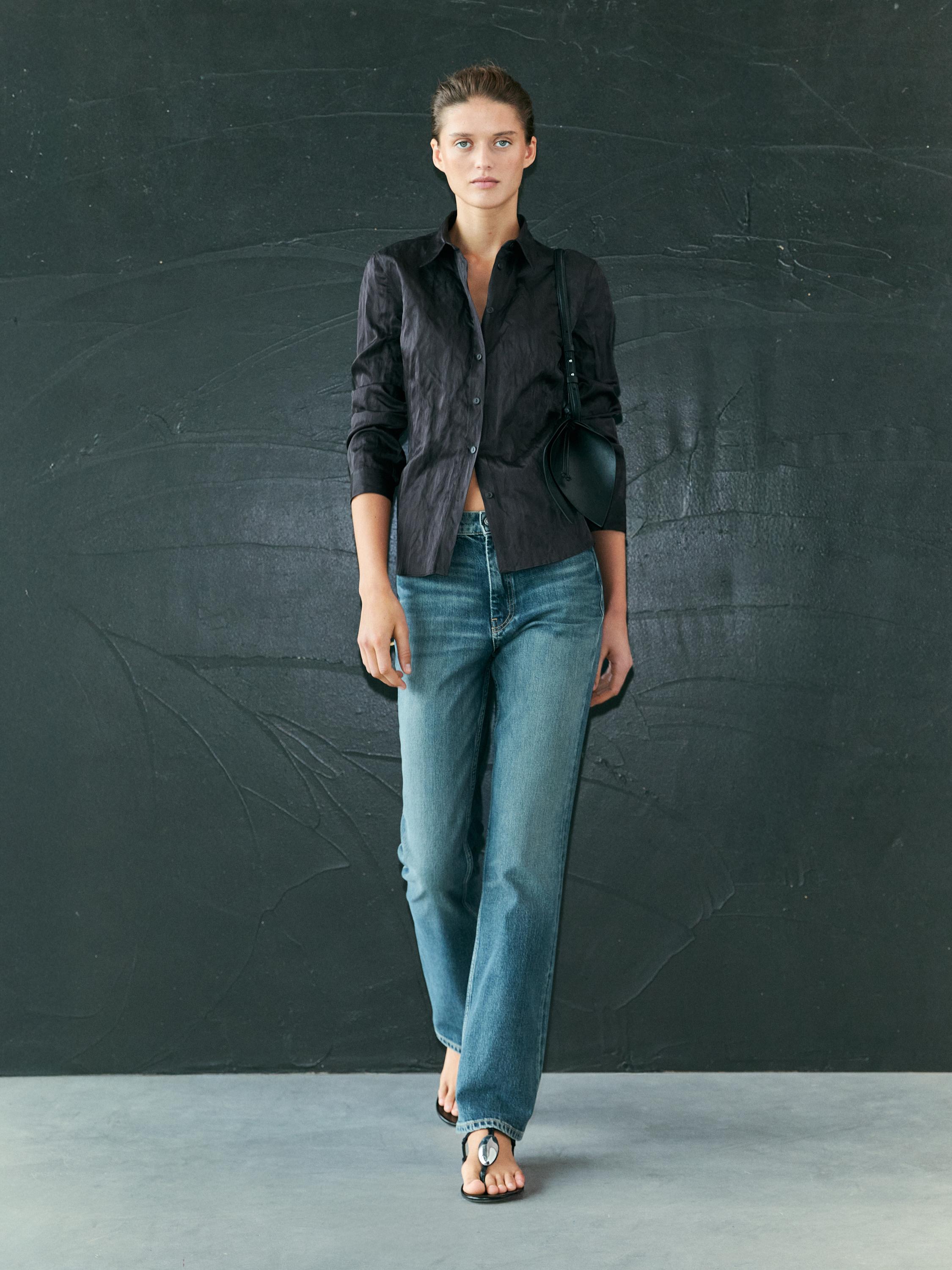 Textured cotton blend shirt