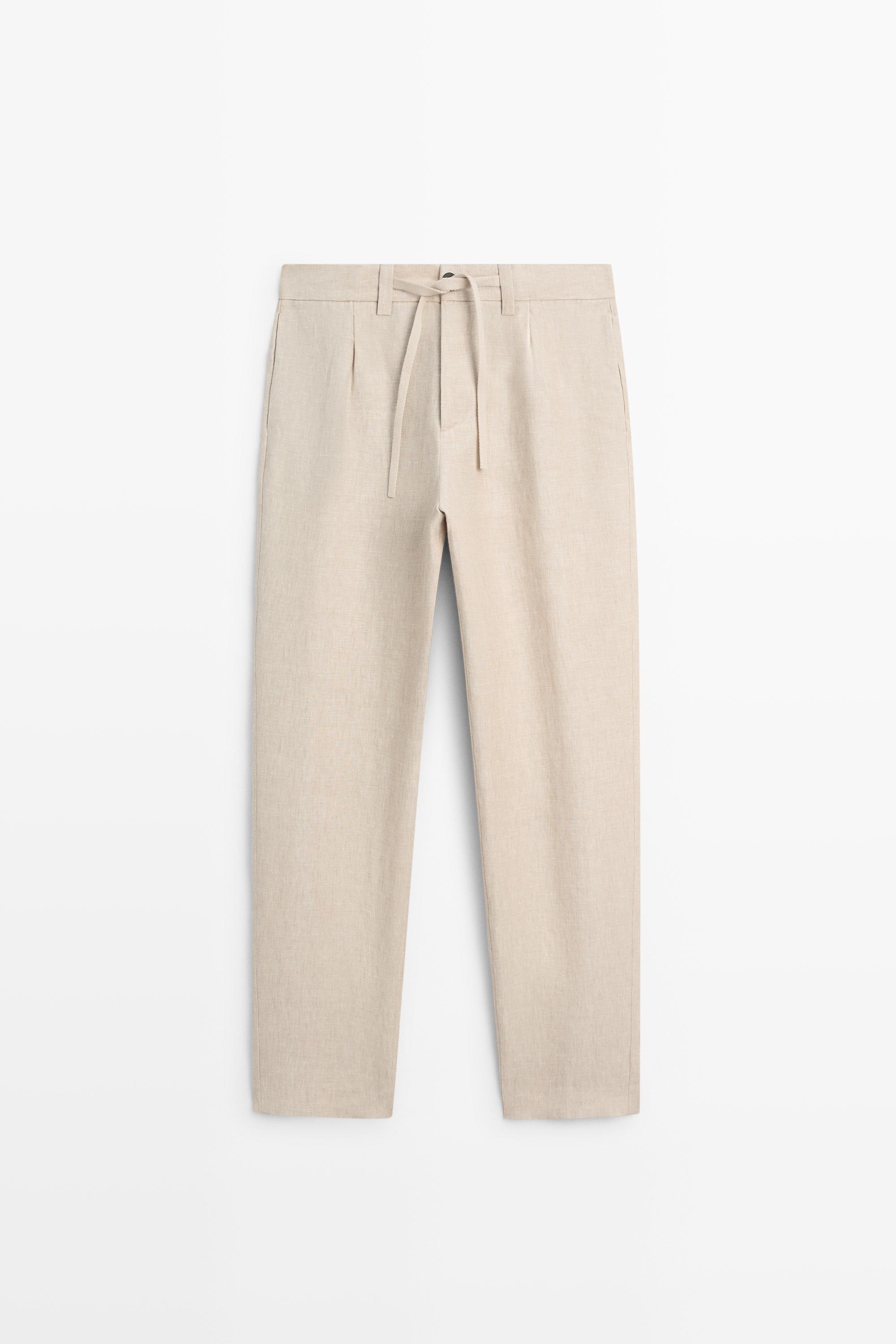 100% linen total look pants — BEIGE