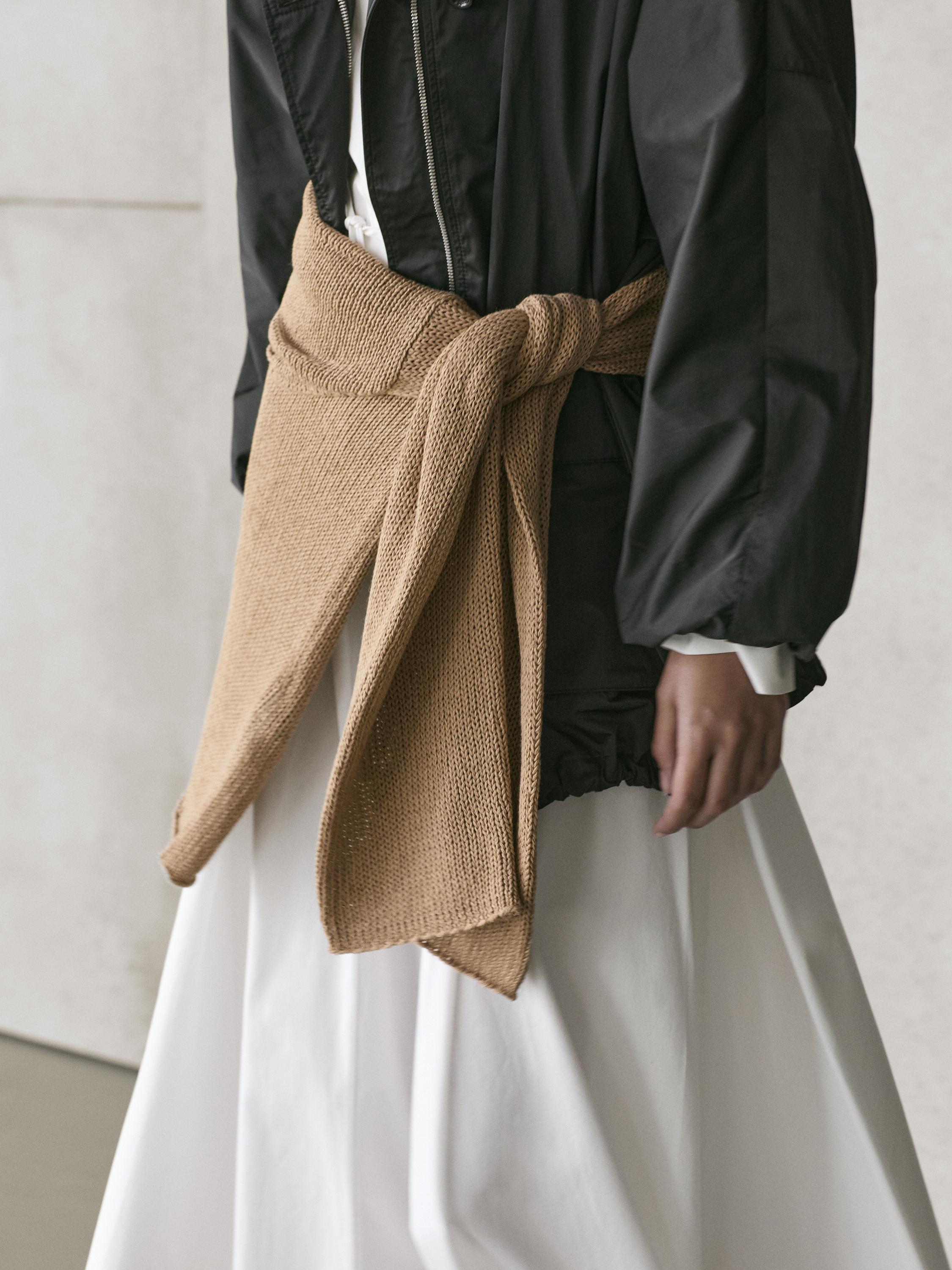 Cotton blend cutwork sweater — Washed