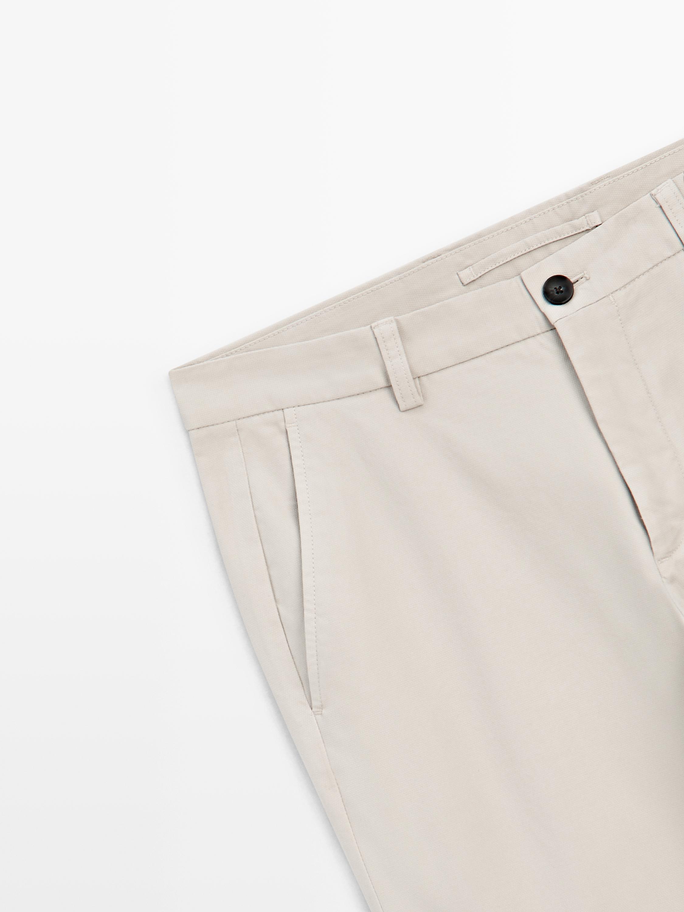 Slim fit textured trousers