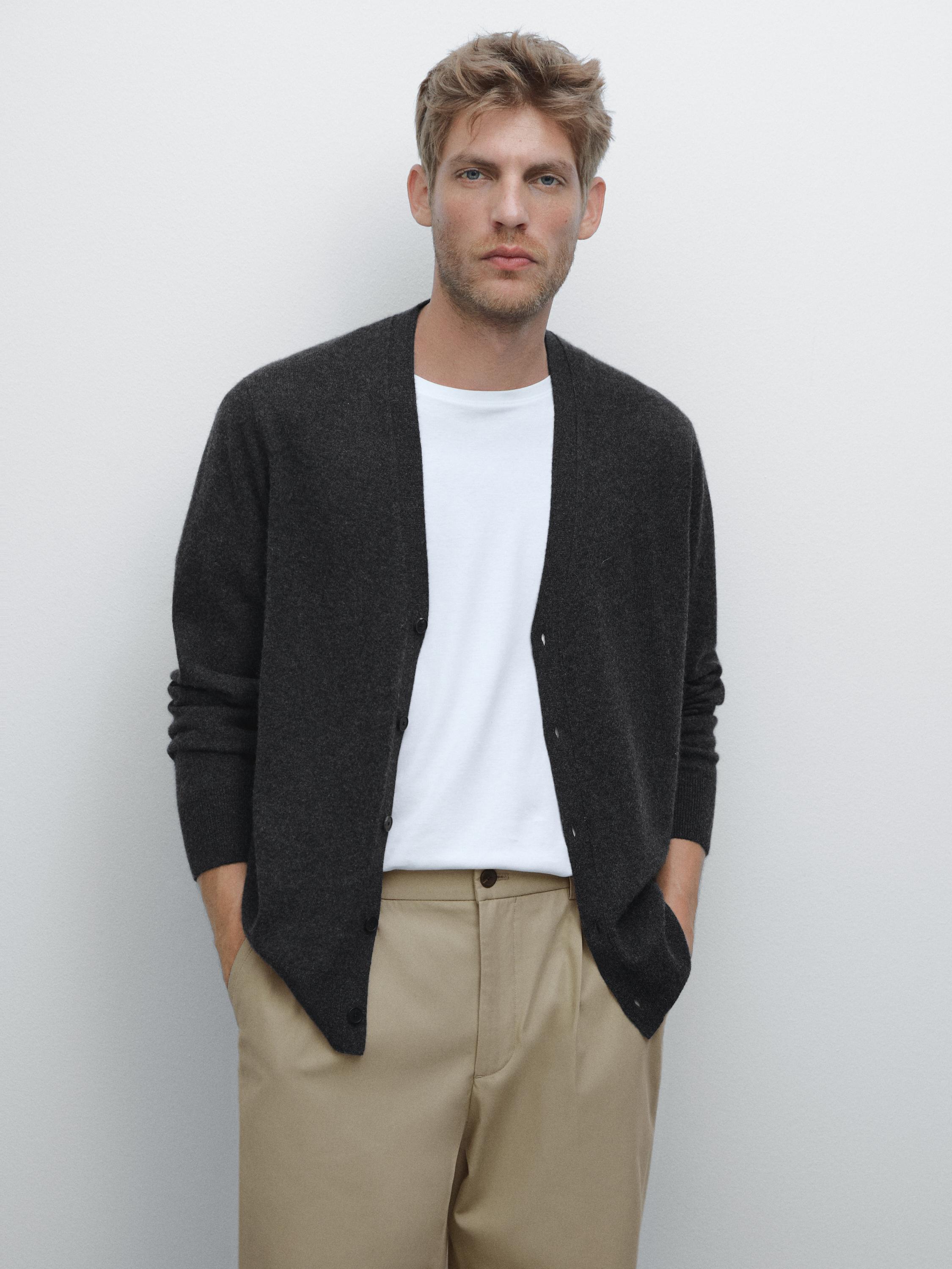 100% cashmere V-neck cardigan