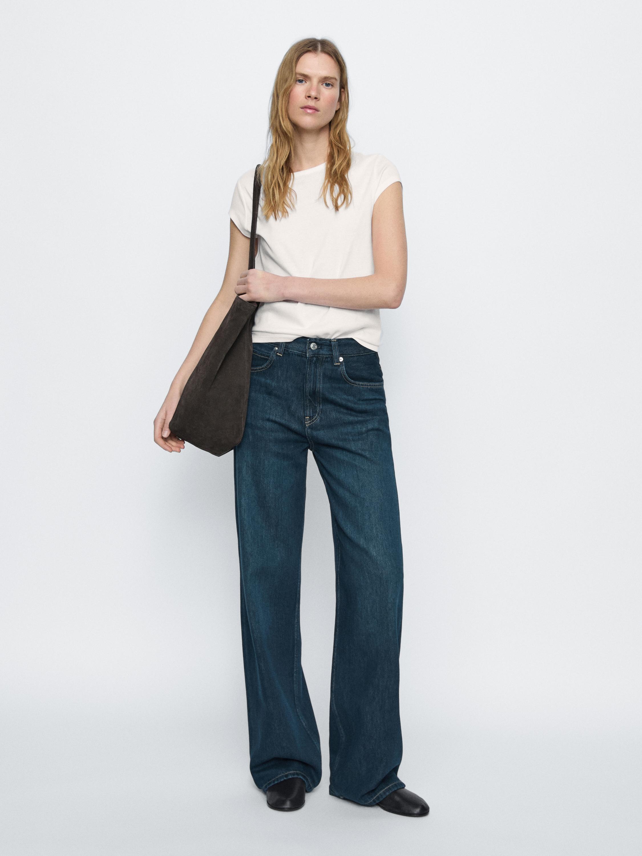 High-waist wide-leg jeans