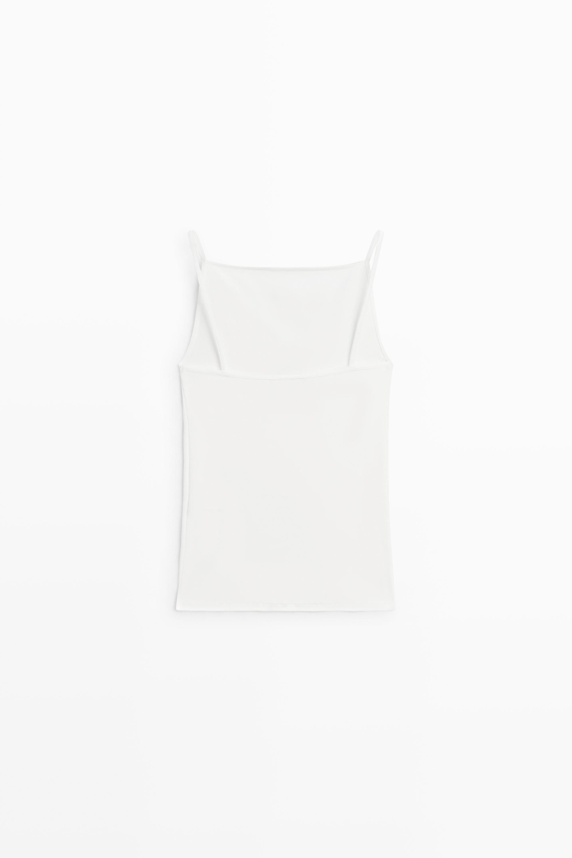 Cotton blend camisole top — WHITE