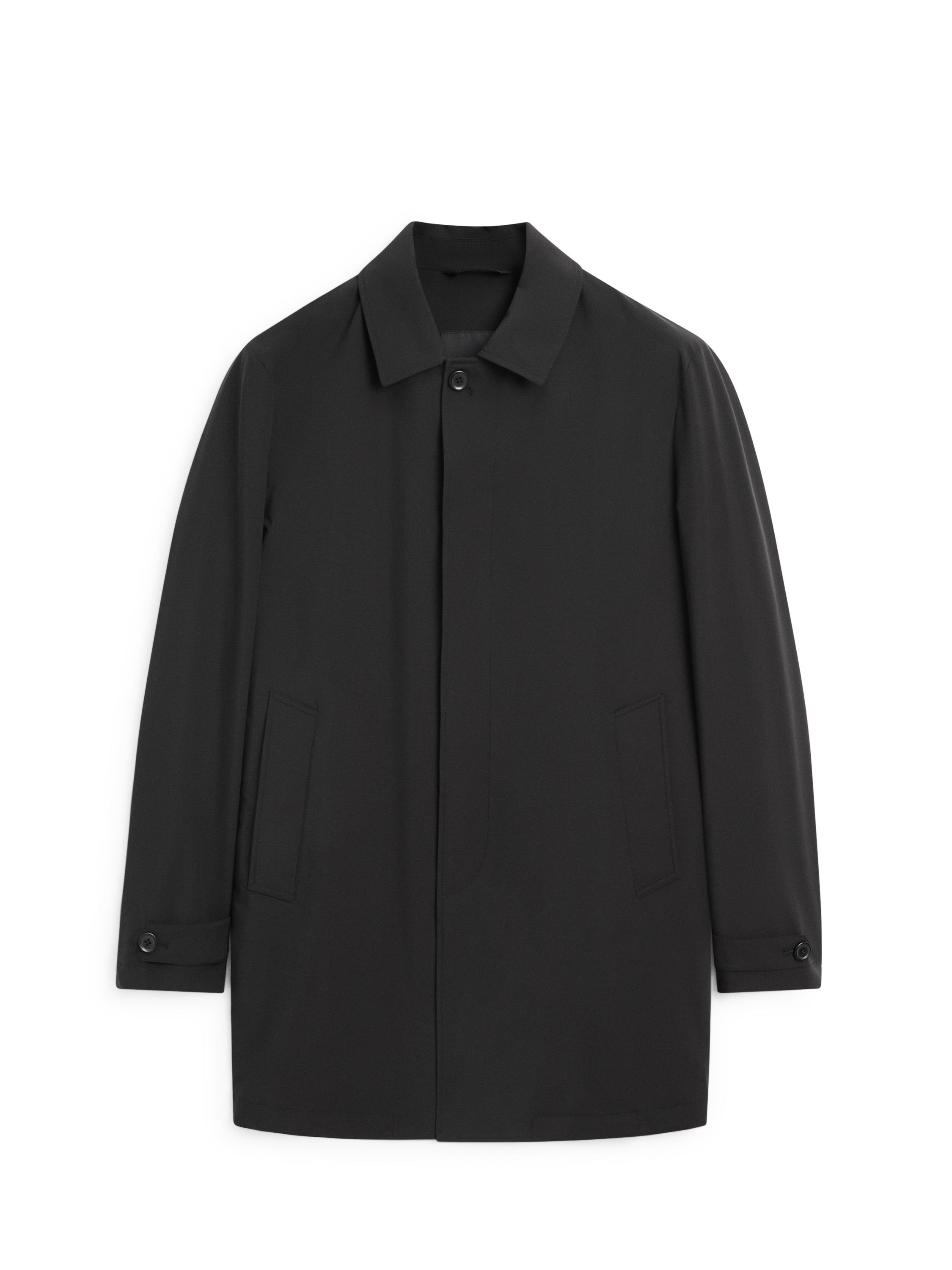 Lightweight technical fabric parka — BLACK
