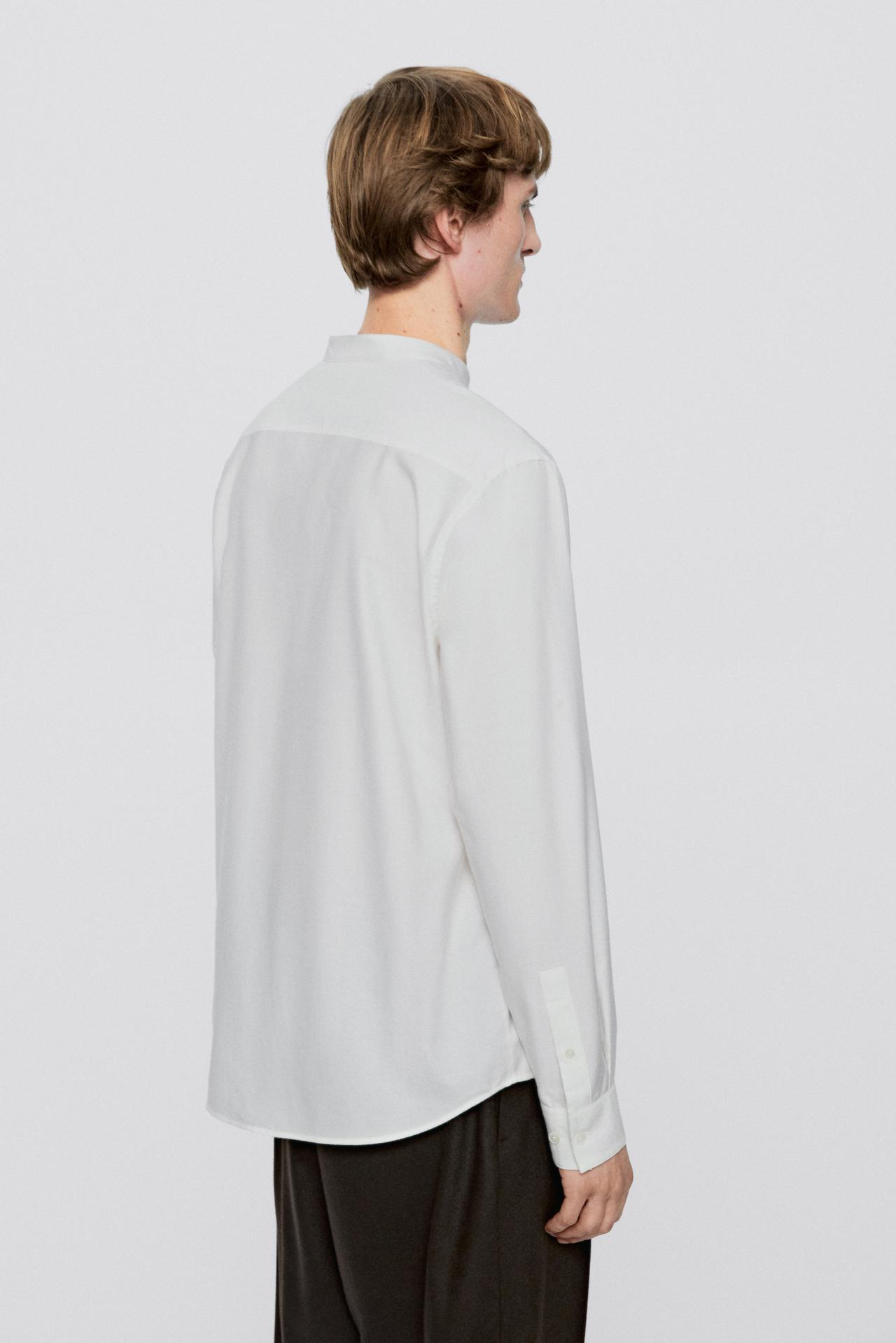 Regular fit stand collar shirt - LIMITED EDITION — WHITE