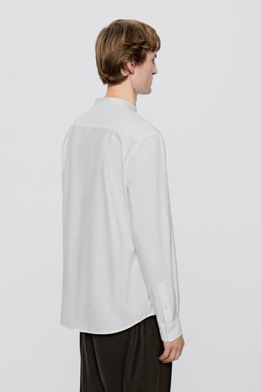 Regular fit stand collar shirt - LIMITED EDITION — WHITE 4