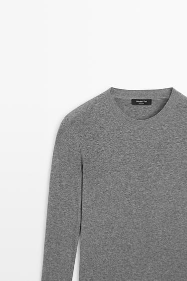 Cotton blend knit T-shirt — PALE GREY 4