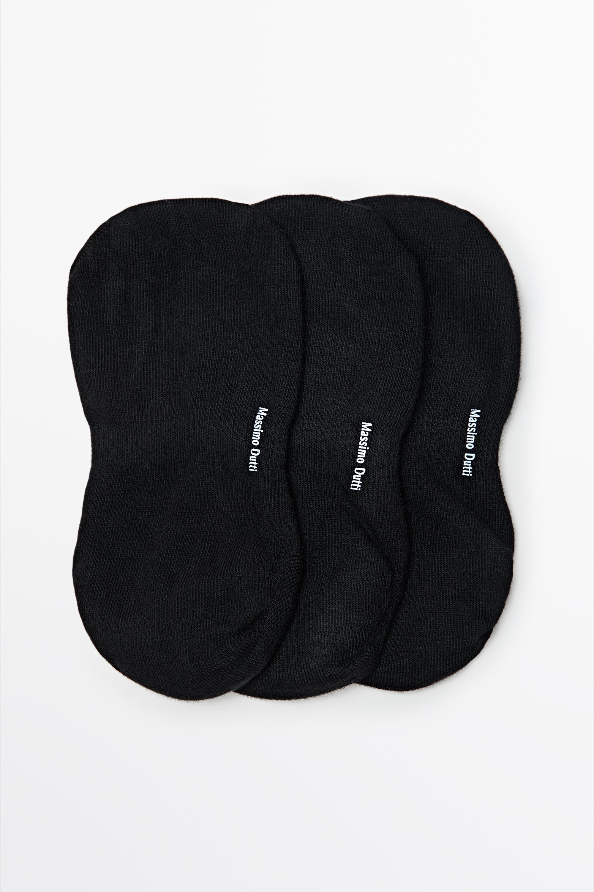 Pack of 3 pairs of no-show cotton blend socks