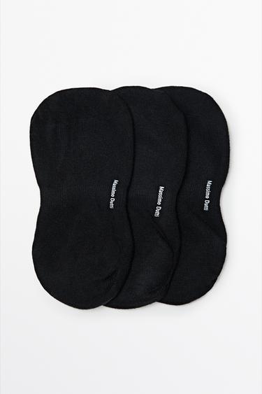 Pack of 3 pairs of no-show cotton blend socks — BLACK 1