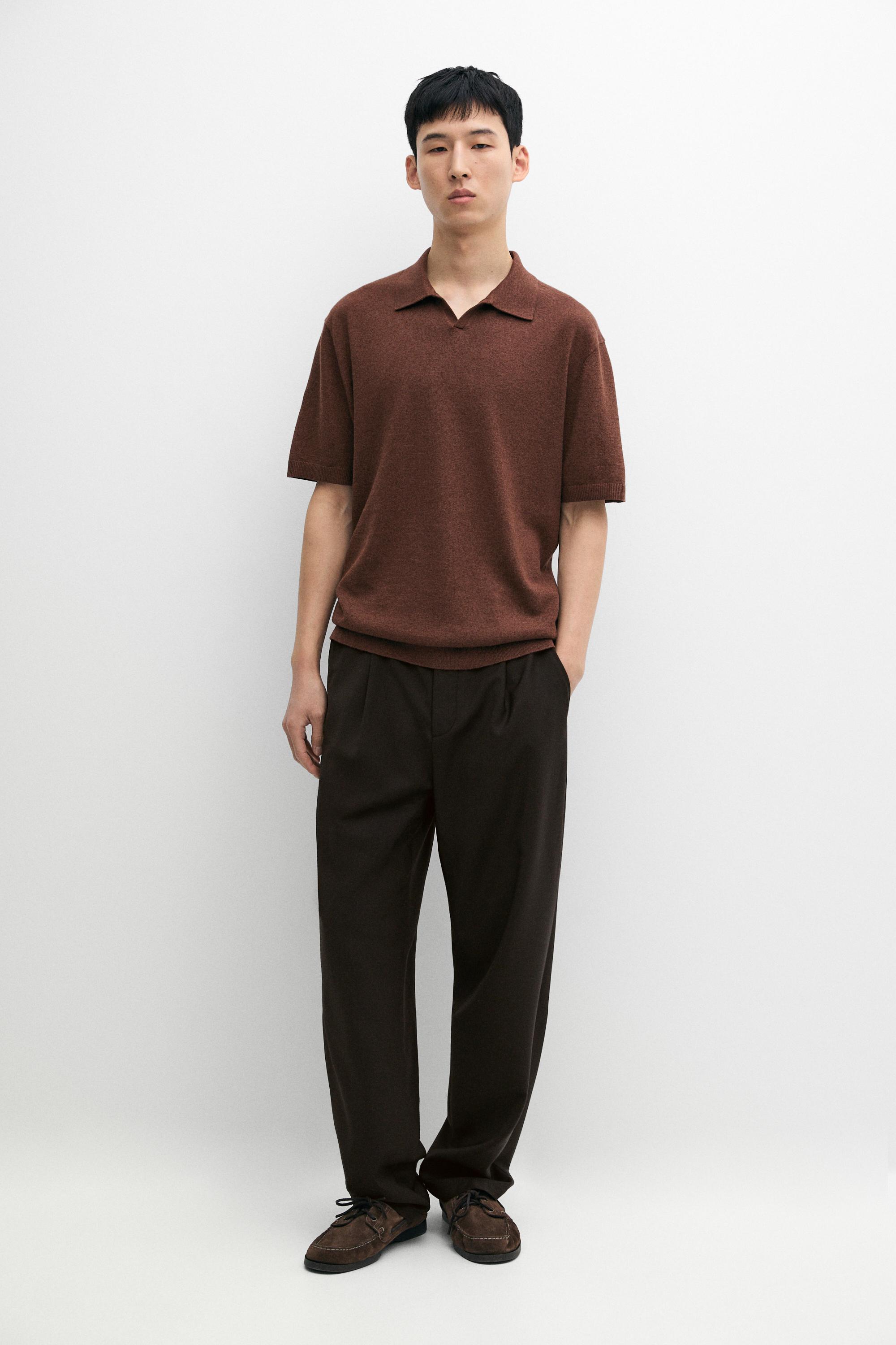 Sweter polo rajut linen
