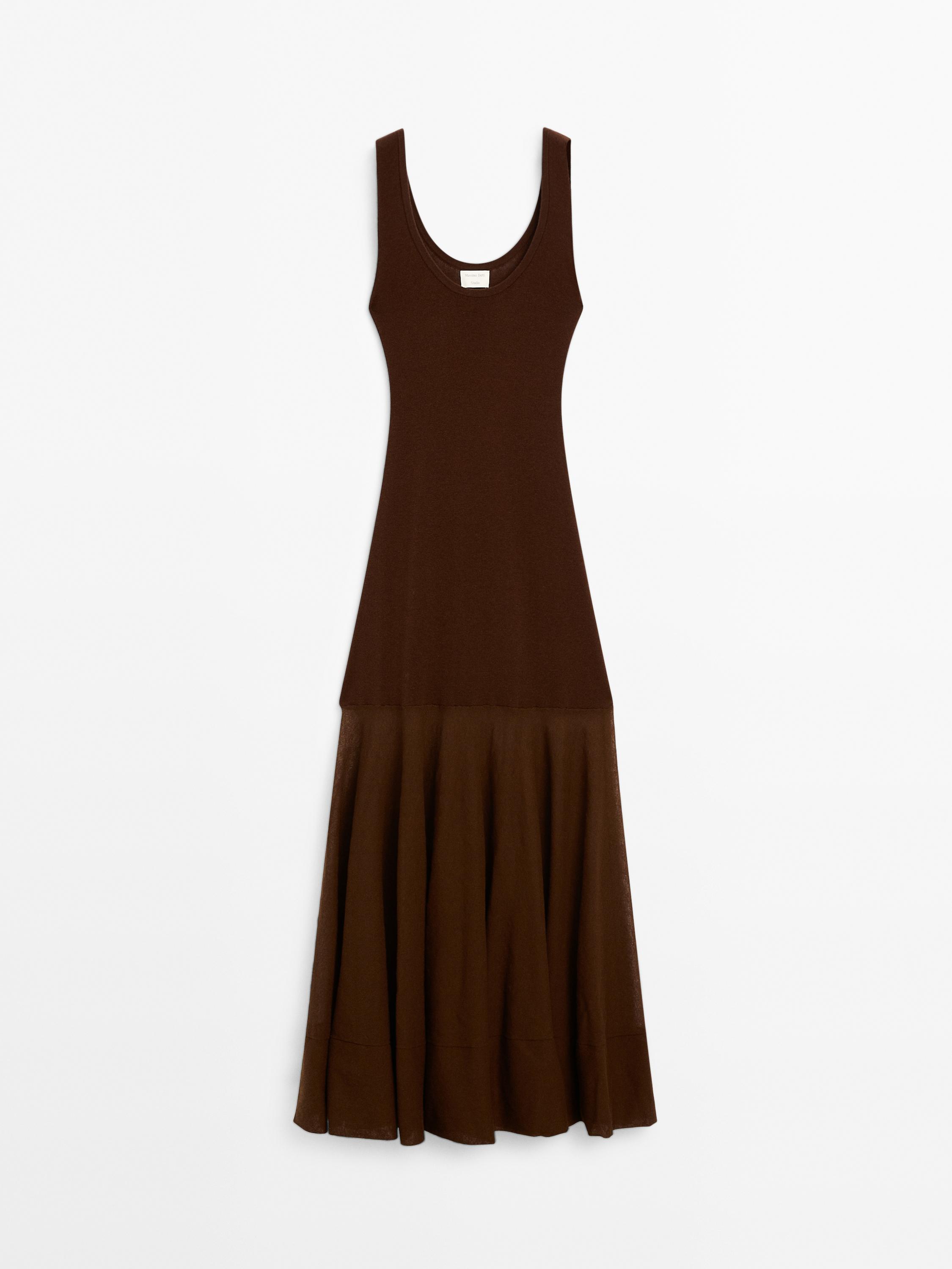 Robe en maille de coton et soie mélangés