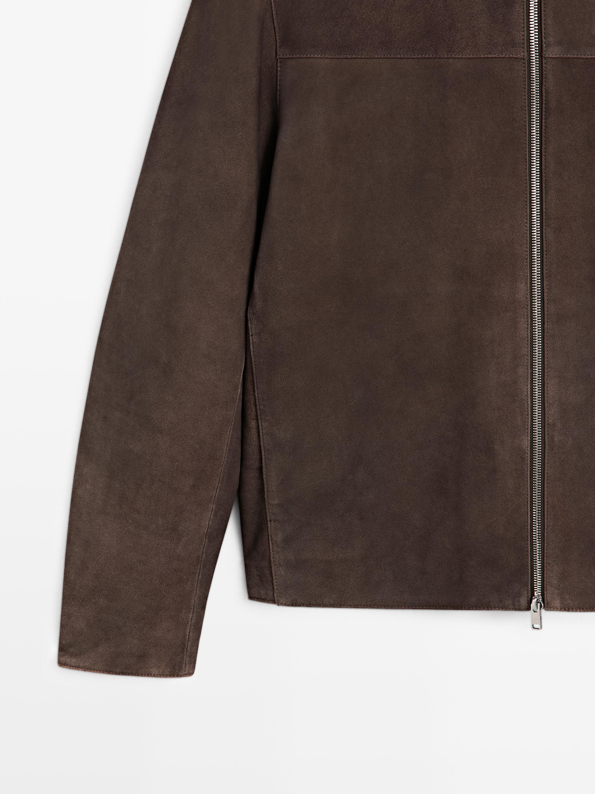 Suede leather jacket — MOLE BROWN