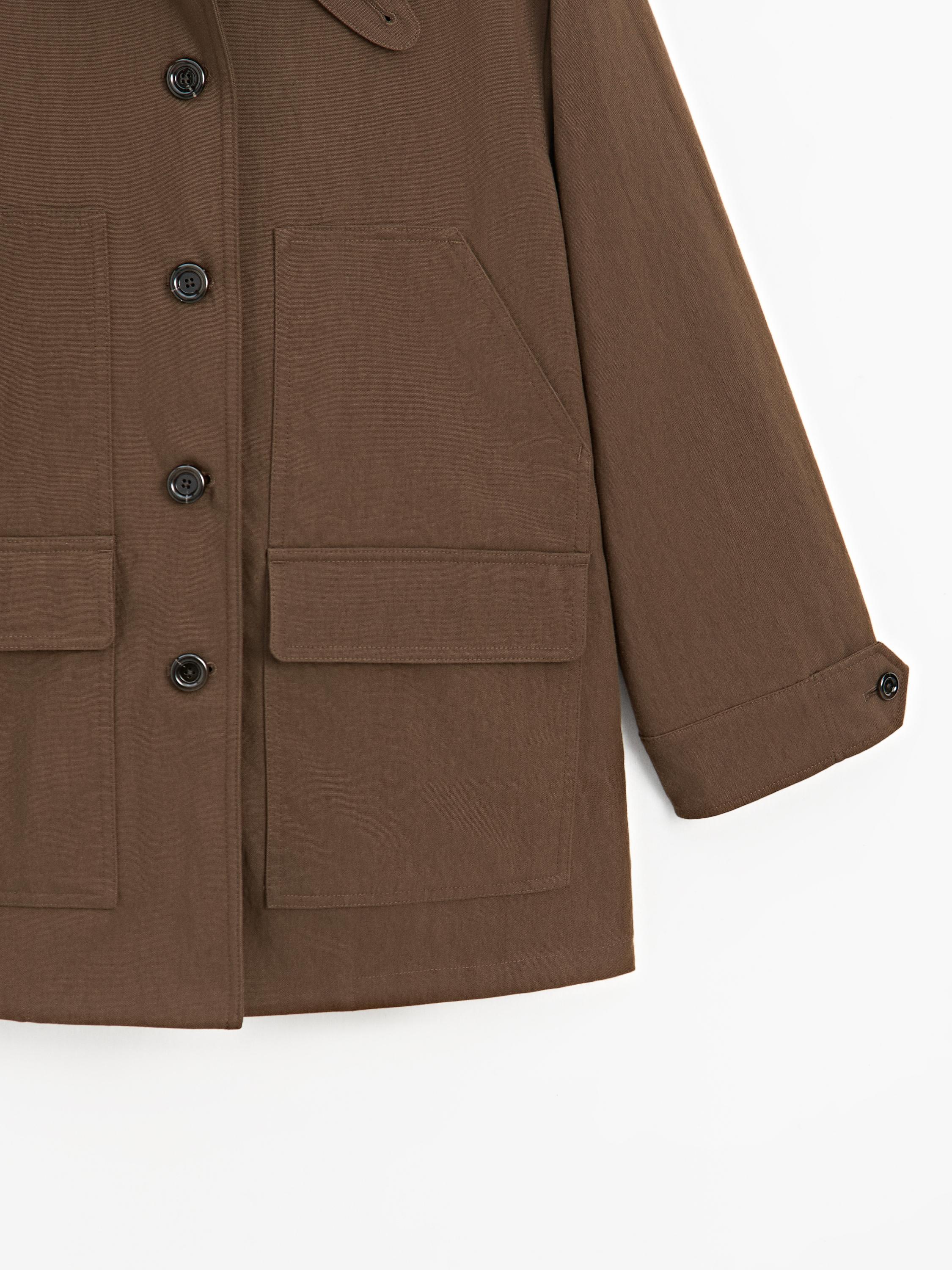 Cotton blend jacket with pockets — BROWN