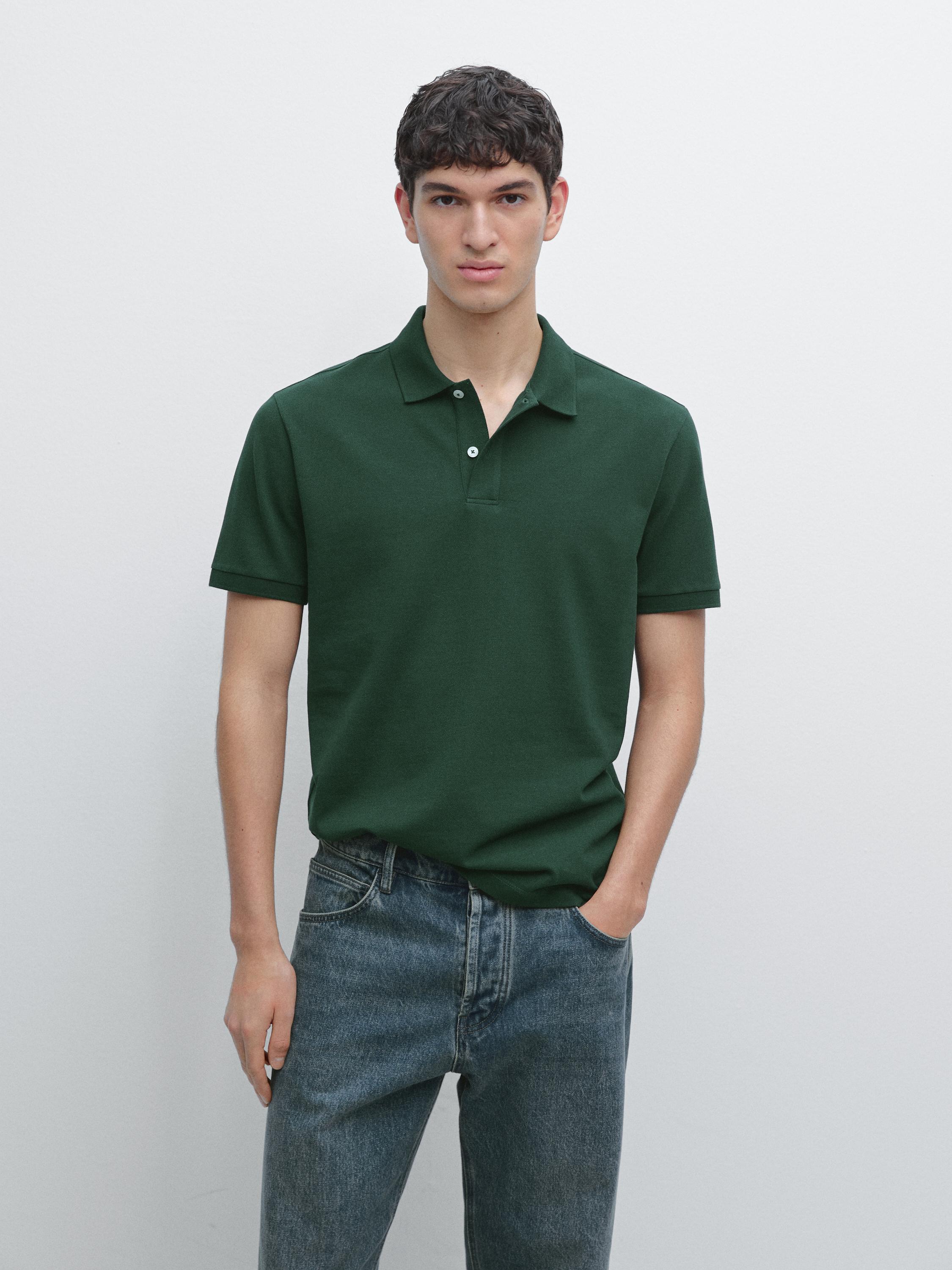 Polo micro-texturé en coton