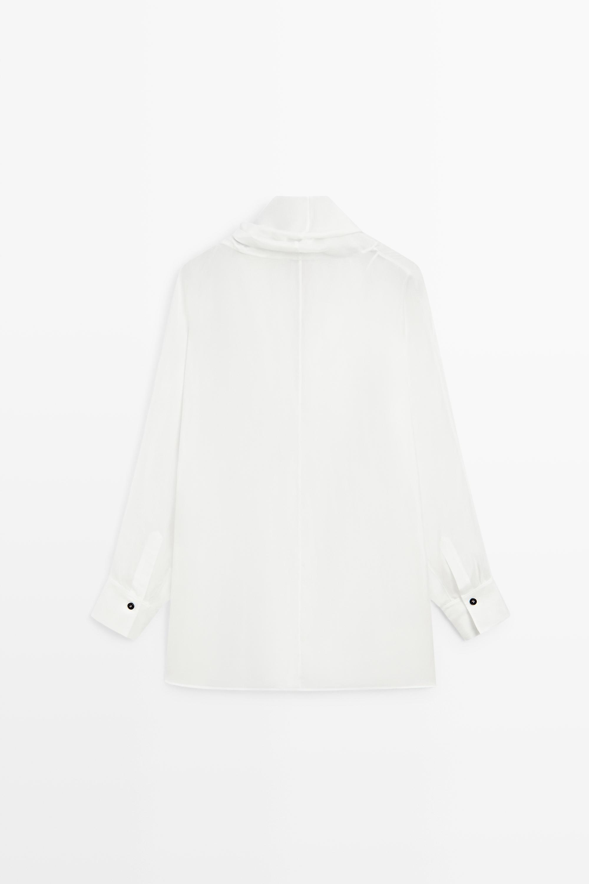 Flowing 100% silk tuxedo-style kimono — Off white