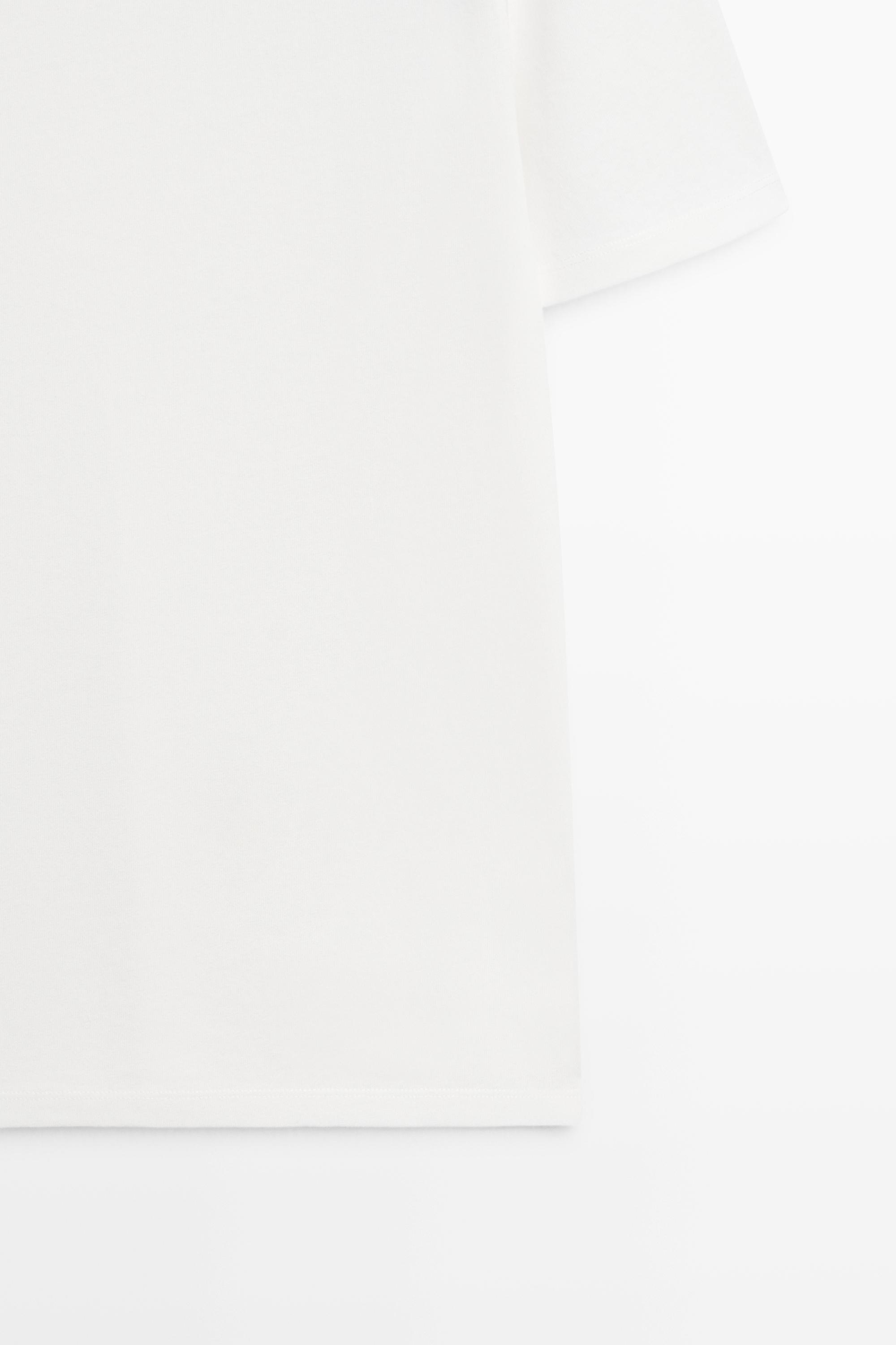 Linen and cotton double-collar T-shirt — Off white